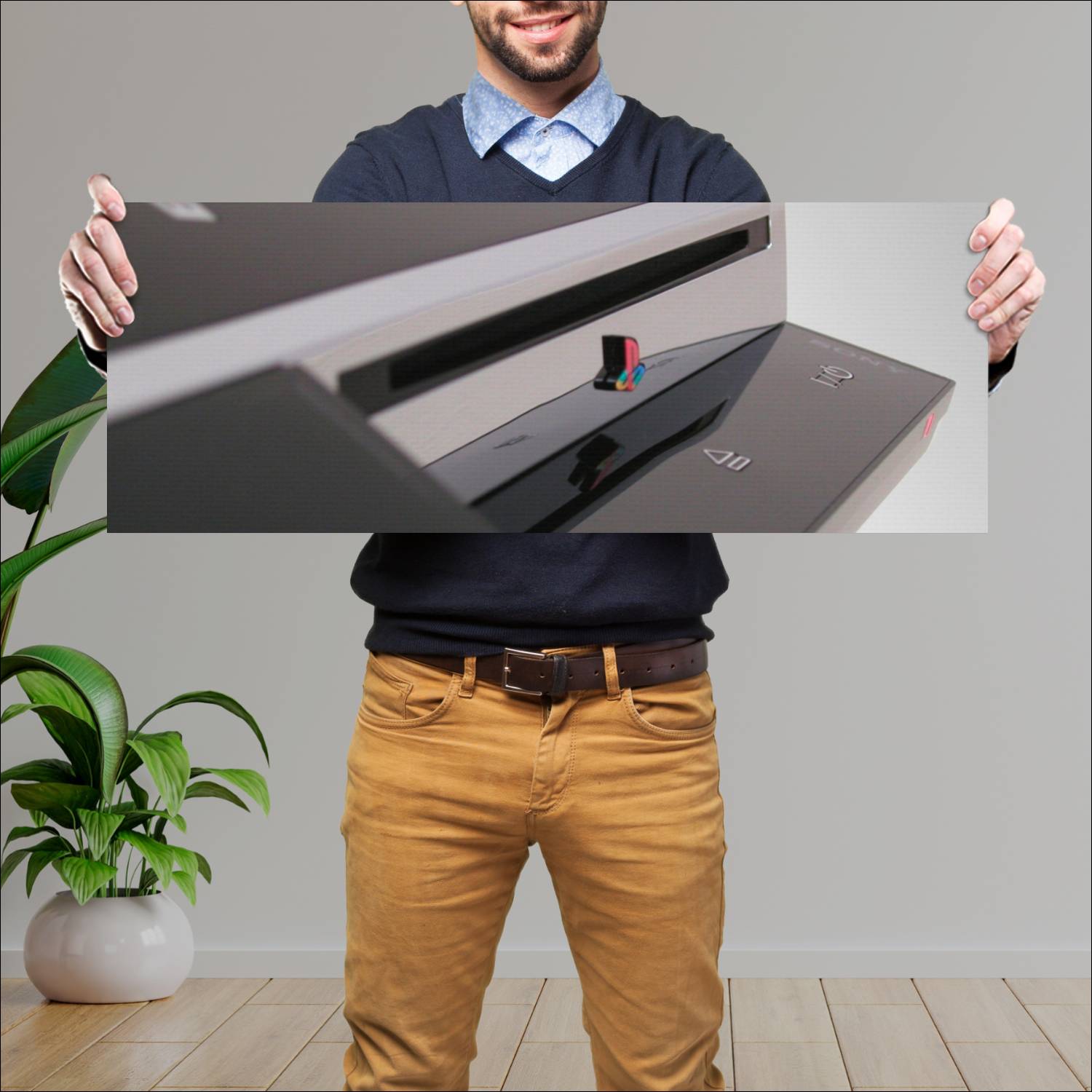 Cuadro grande 30x80cm PS3 Consola Macro Gamer