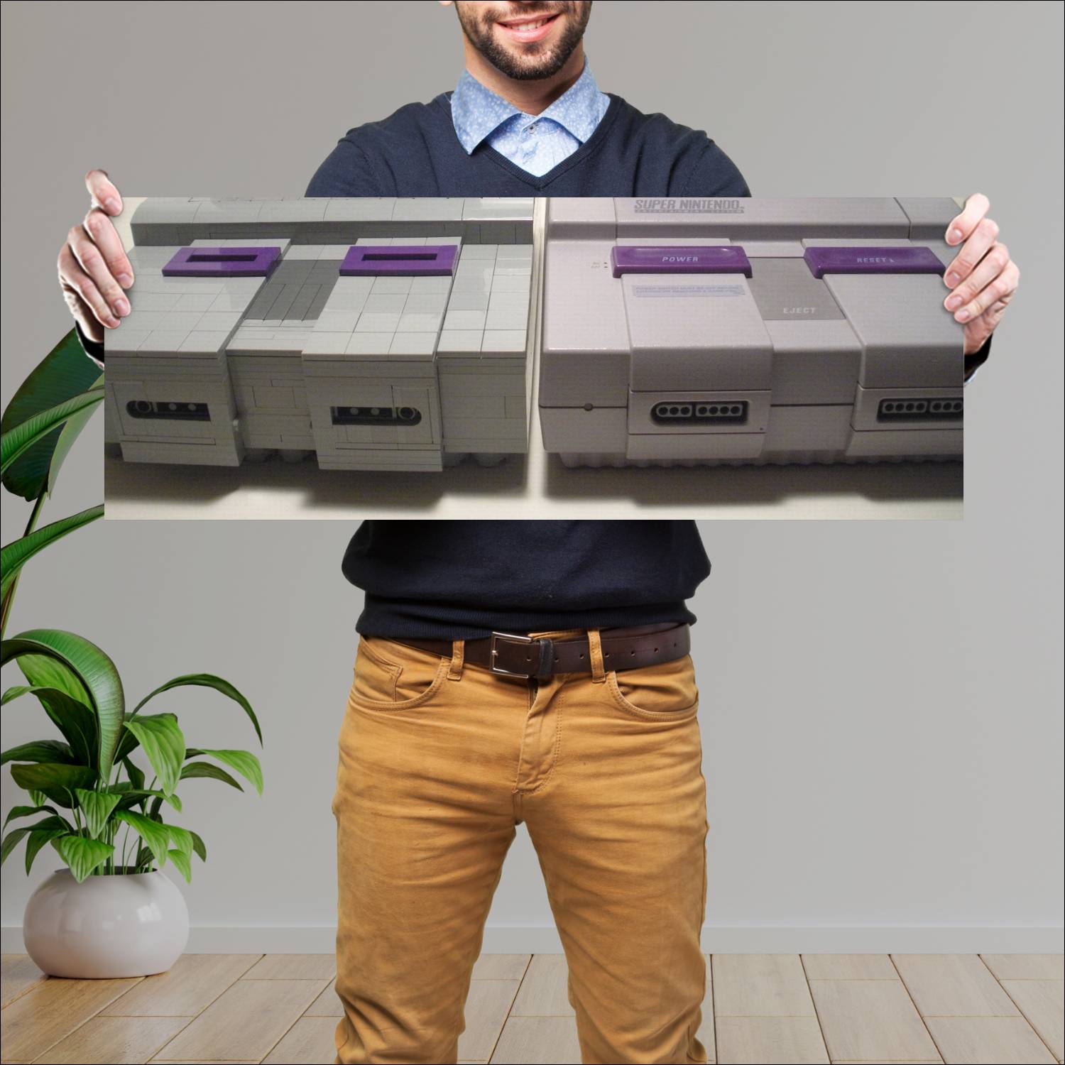 Cuadro grande 30x80cm Super Nintendo Lego Gamer