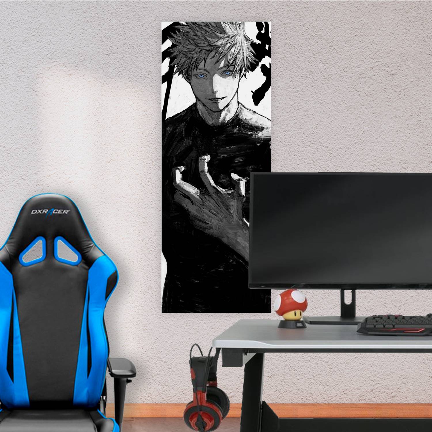 Cuadro grande 30x80cm Gojo Blanco y Negro Jujutsu Kaisen