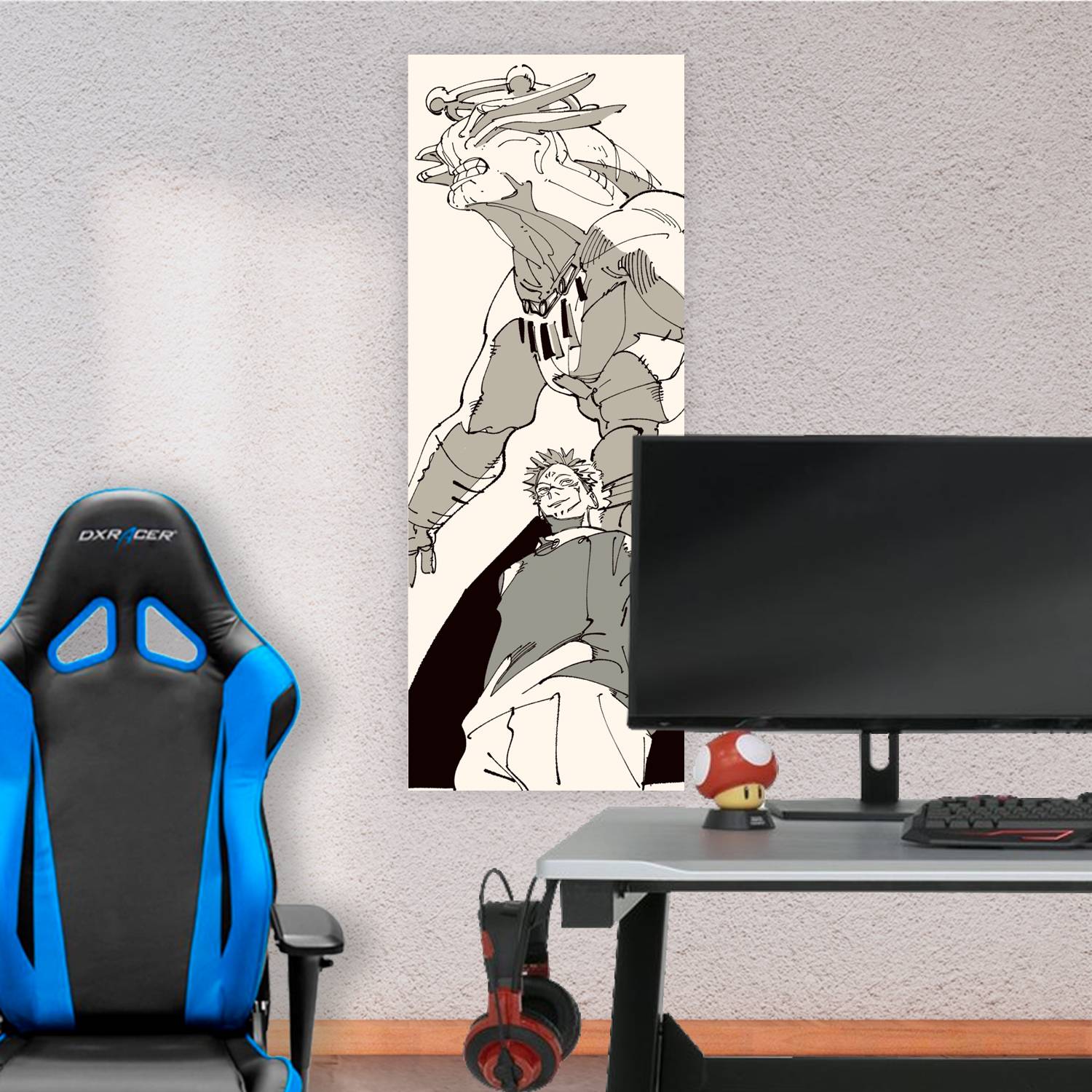 Cuadro grande 30x80cm Sukuna y Mahoraga Jujutsu Kaisen