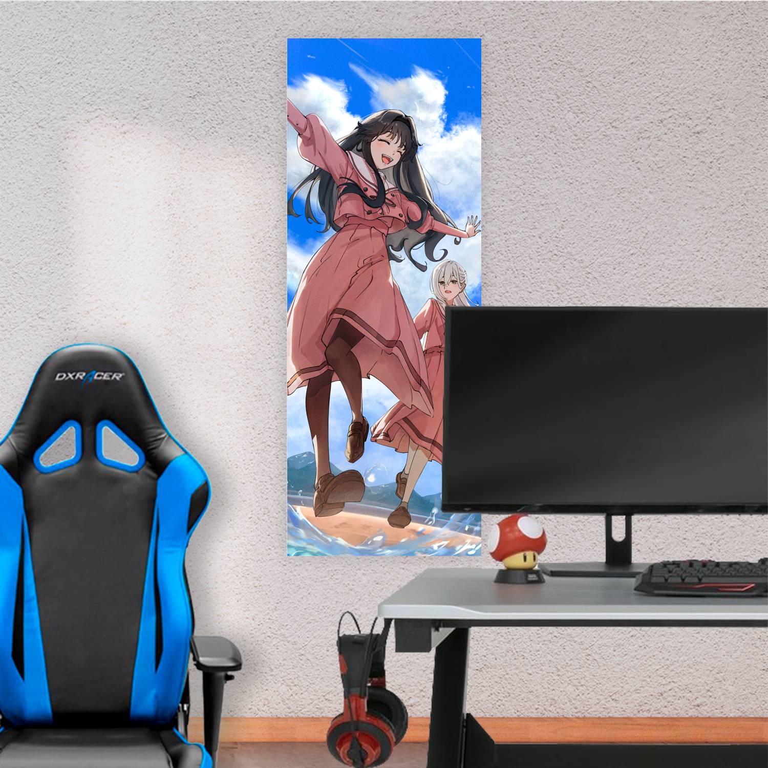 Cuadro grande 30x80cm Kaoruko y Hoshina playa Kaoru Hana wa Rin to Saku