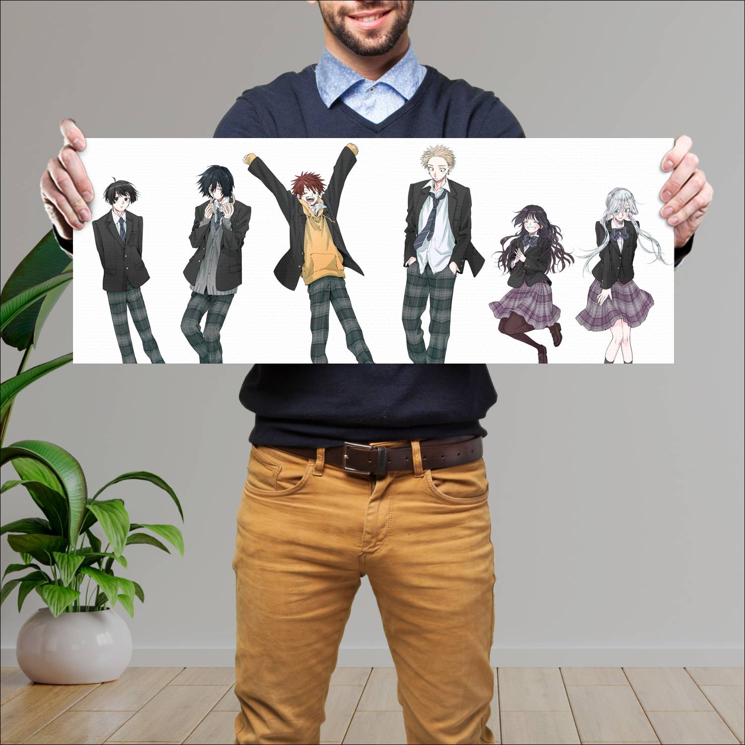 Cuadro grande 30x80cm Kaoruko Hoshina Rintaro Natsusawa Kaoru Hana wa Rin to Saku