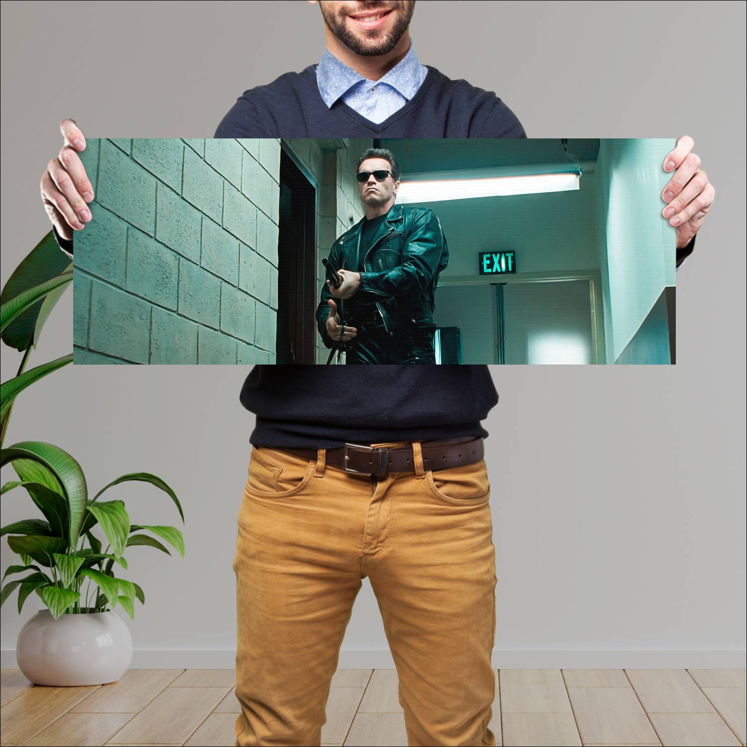 Cuadro grande 30x80cm T-800 Escopeta y Lentes Terminator