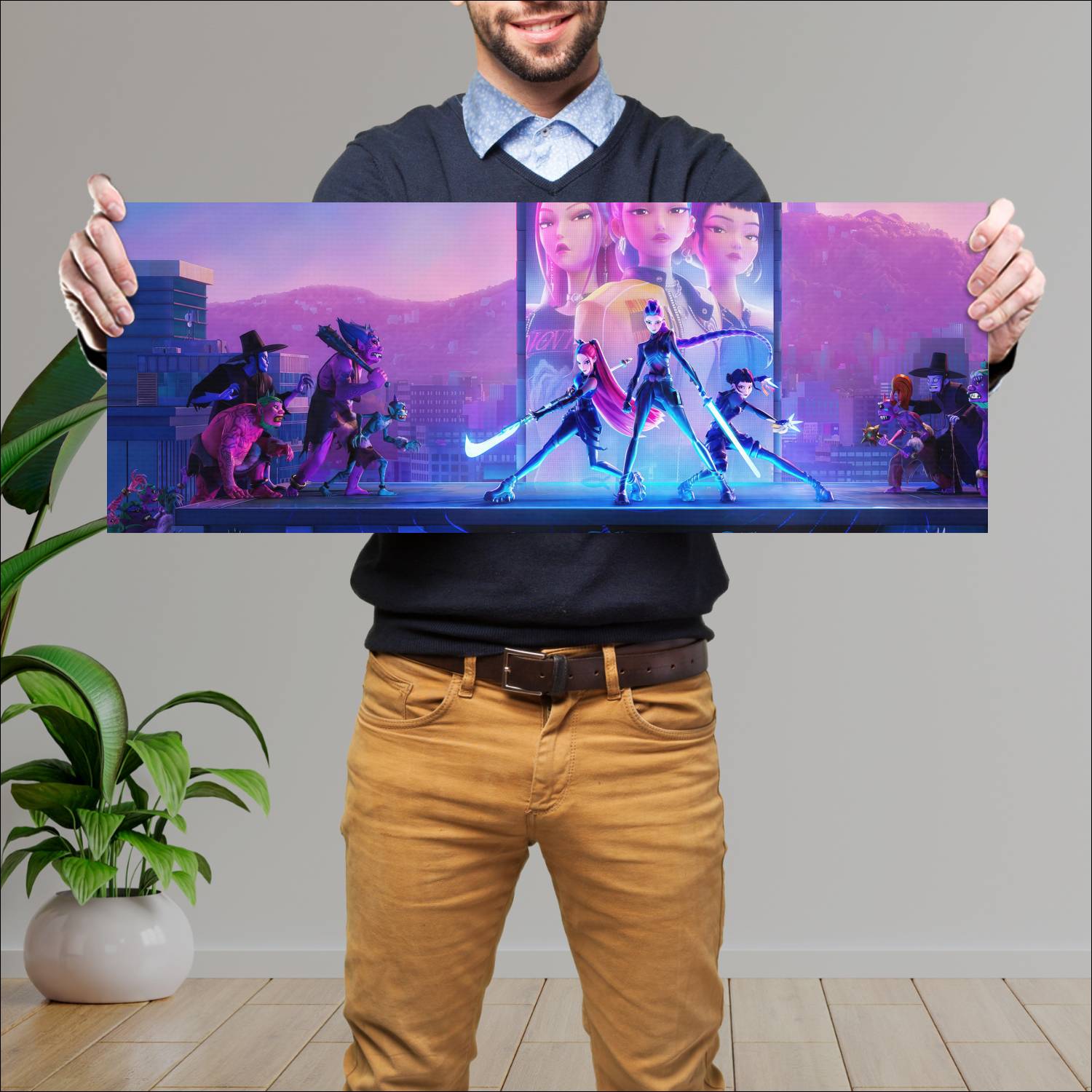 Cuadro grande 30x80cm Rumi Mira Soey KPH-004 Kpop Demon Hunters