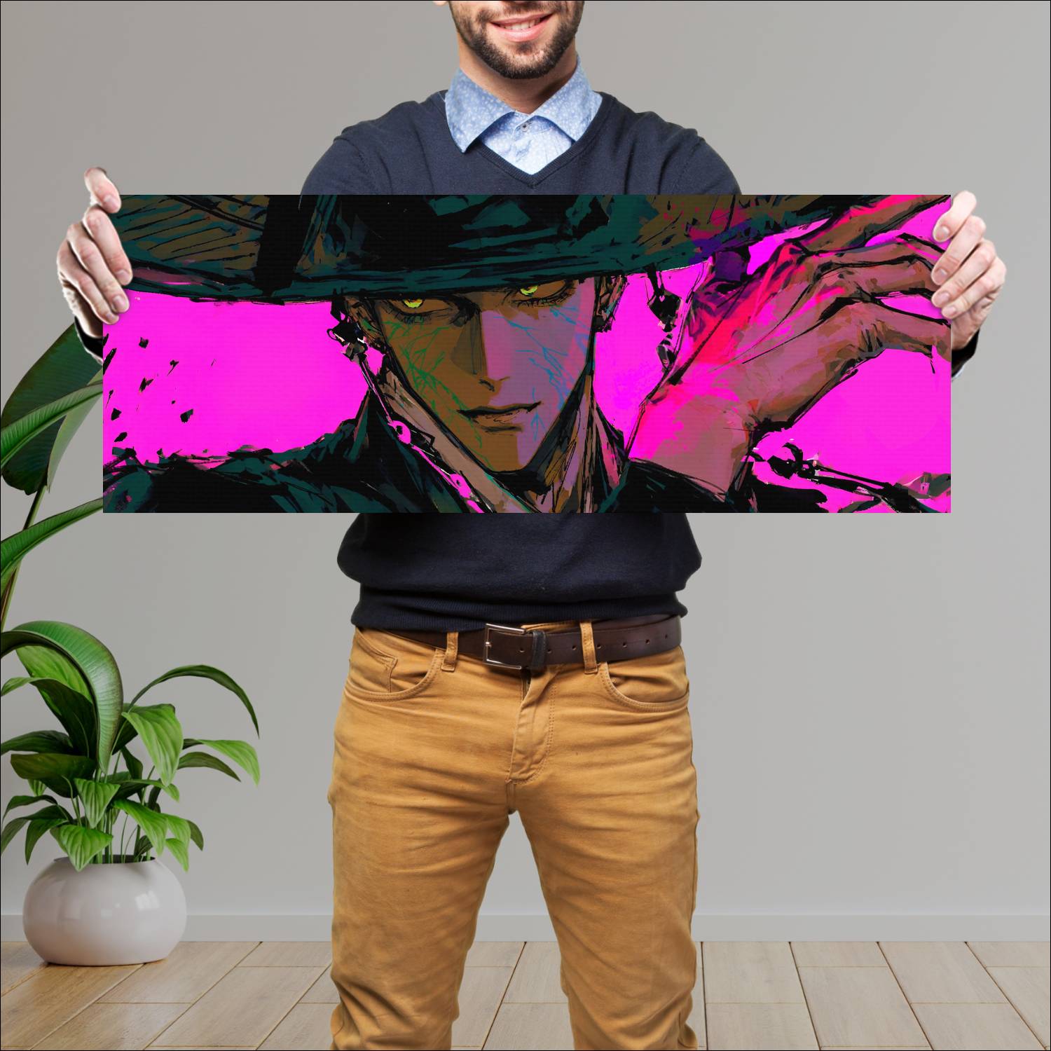 Cuadro grande 30x80cm Jinu Demonio Kpop Demon Hunters