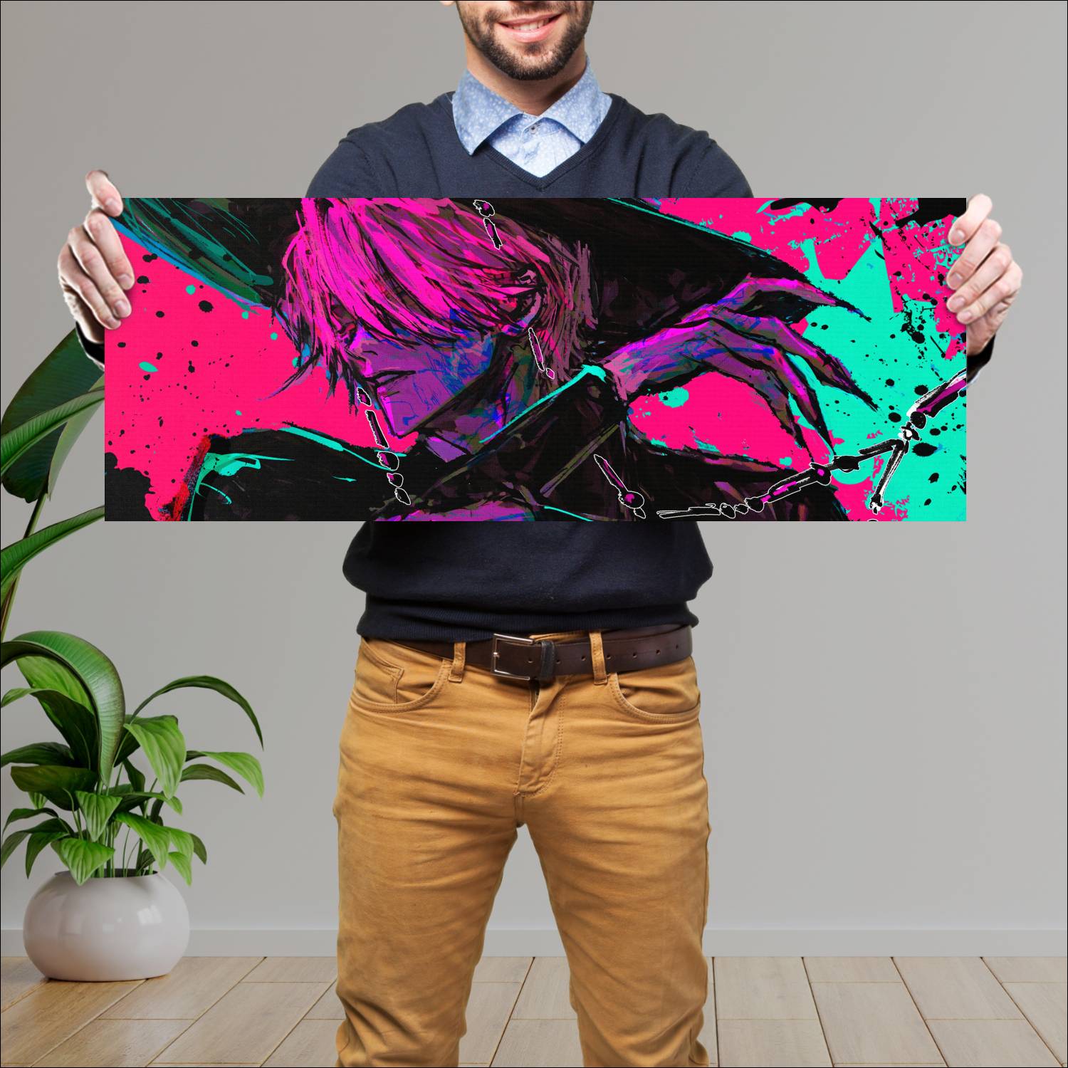Cuadro grande 30x80cm Mistery Saja Kpop Demon Hunters