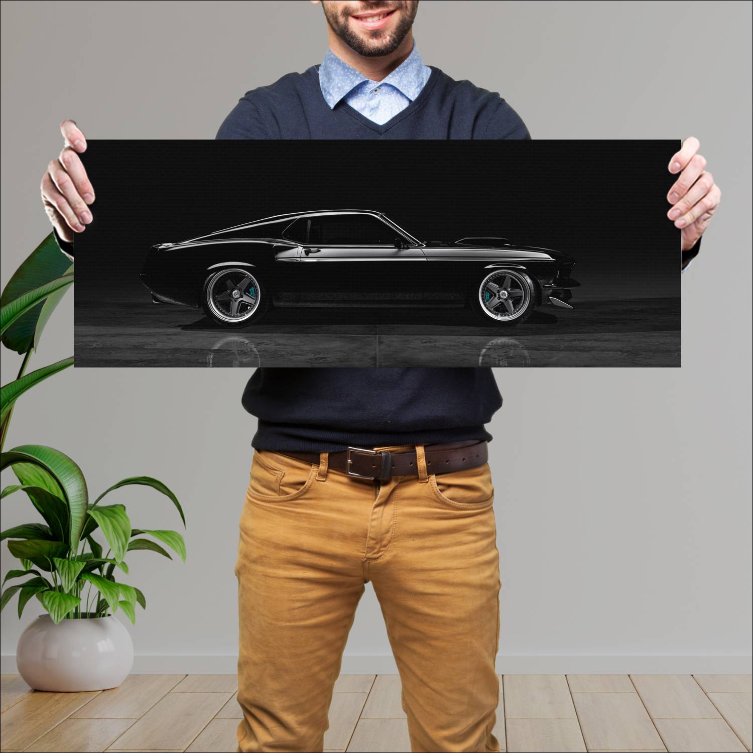 Cuadro grande 30x80cm 1969 Ringbrothers Ford Mustang Mach 1 Kingpin 002 Ford