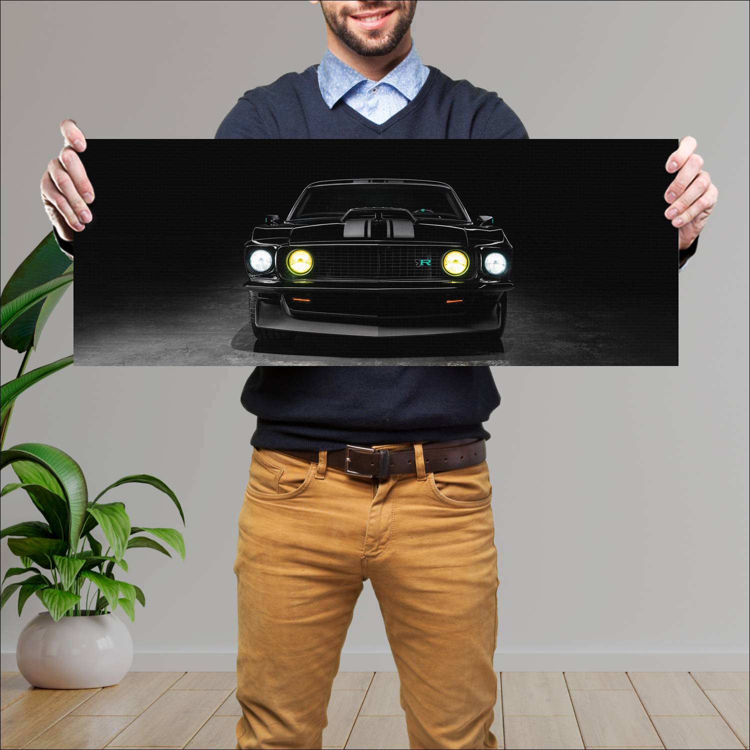 Cuadro grande 30x80cm 1969 Ringbrothers Ford Mustang Mach 1 Kingpin 003 Ford