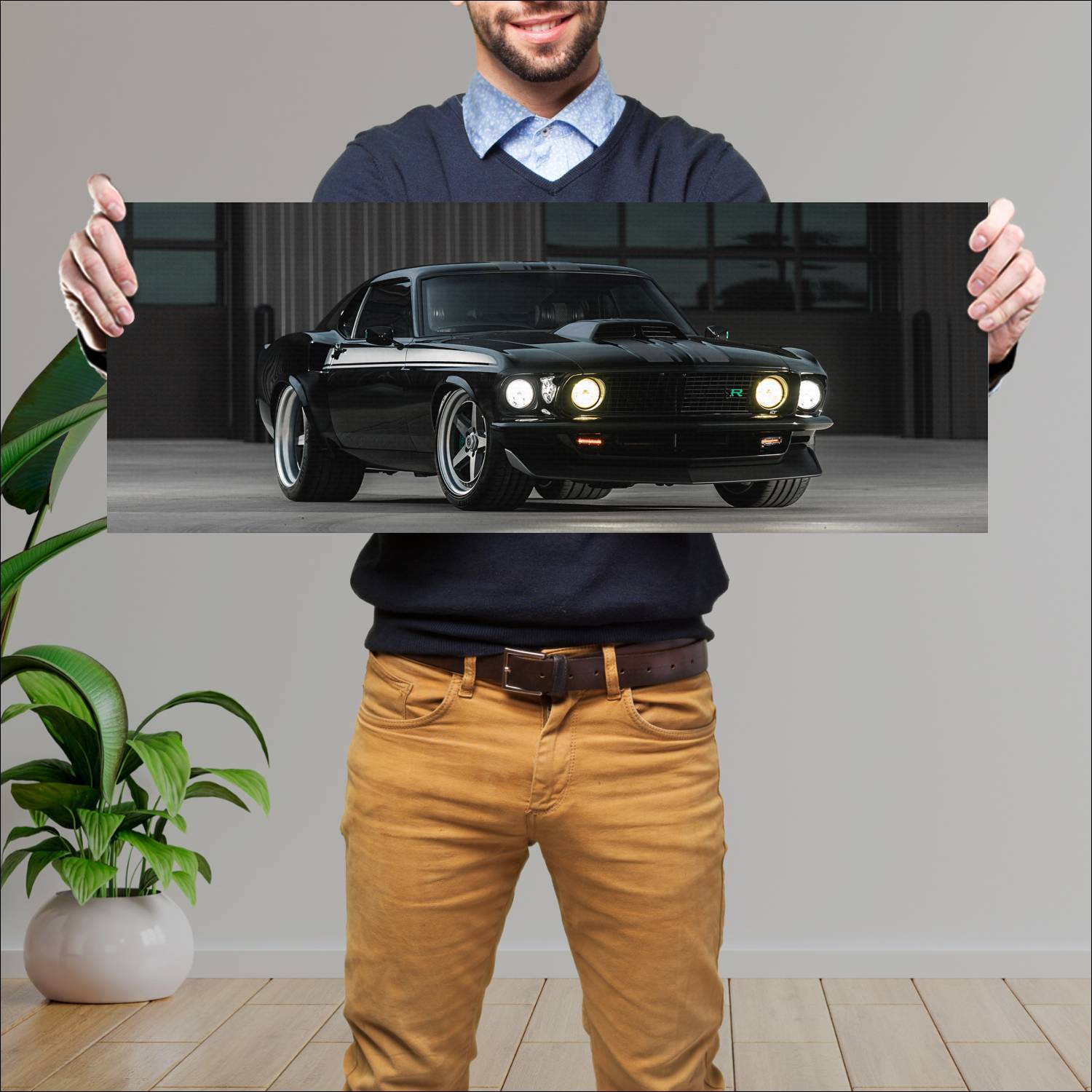 Cuadro grande 30x80cm 1969 Ringbrothers Ford Mustang Mach 1 Kingpin 005 Ford