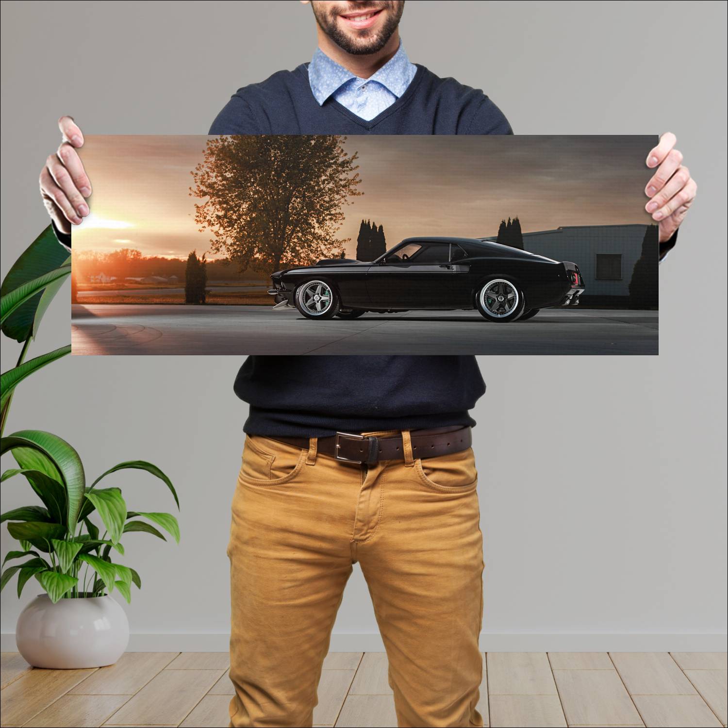 Cuadro grande 30x80cm 1969 Ringbrothers Ford Mustang Mach 1 Kingpin 006 Ford