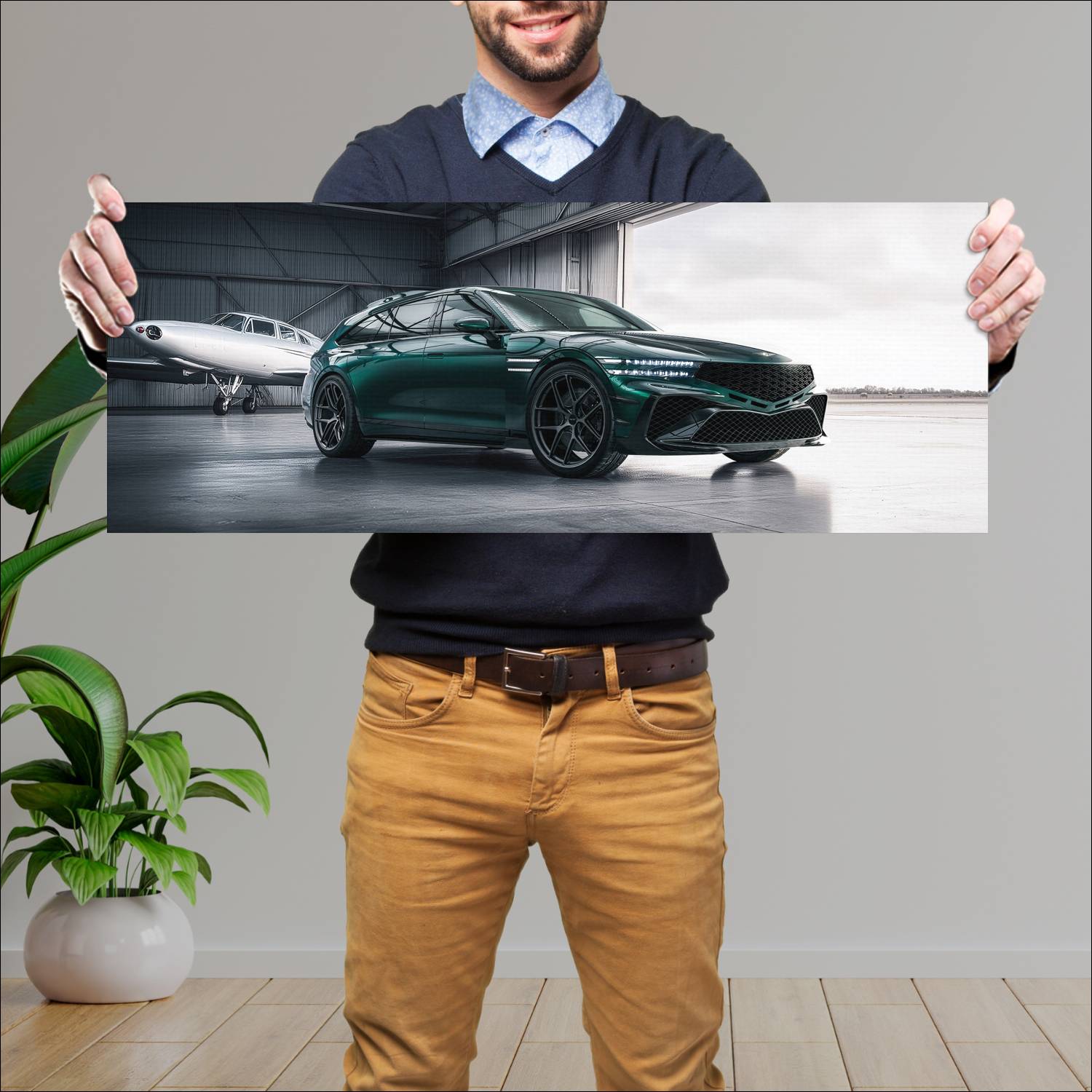 Cuadro grande 30x80cm 2025 Genesis G90 Wingback Concept 001 Genesis