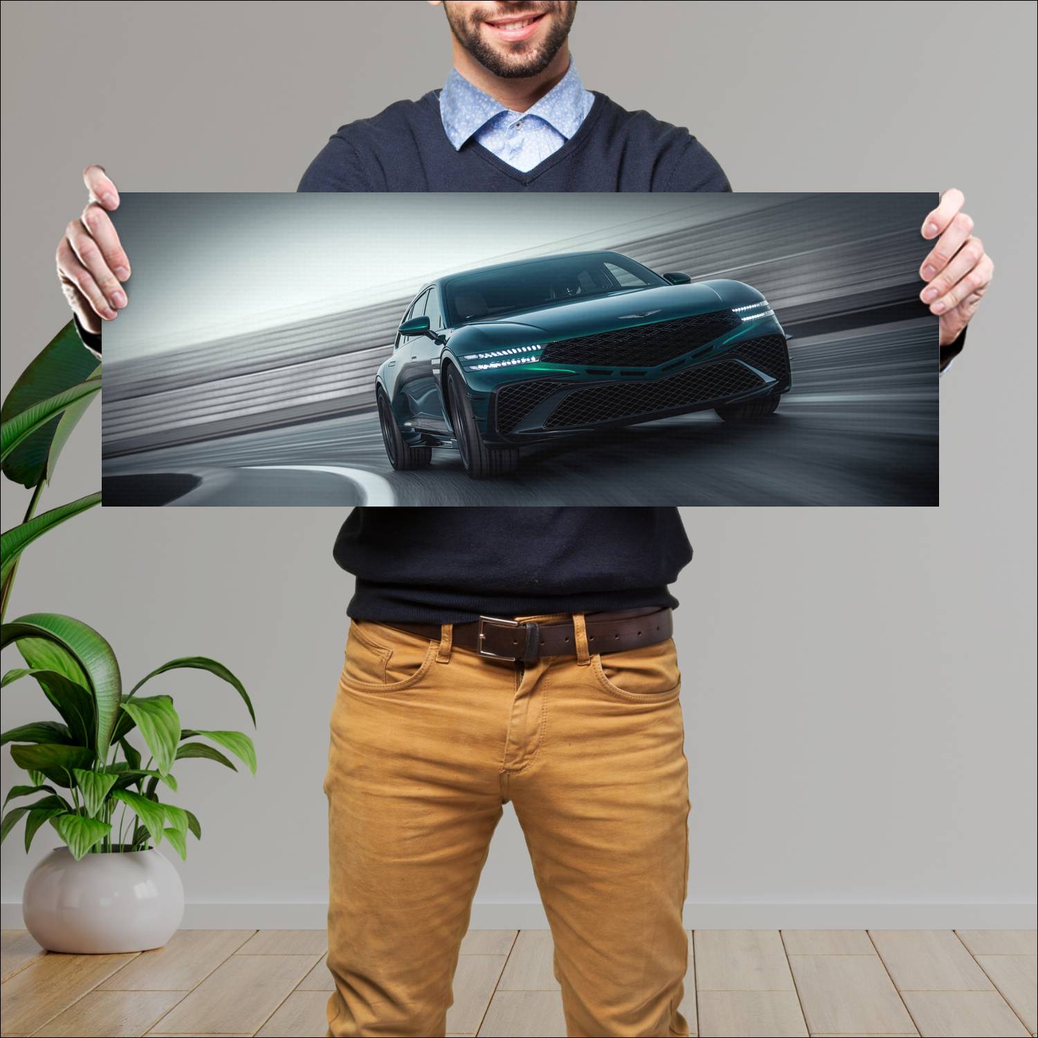 Cuadro grande 30x80cm 2025 Genesis G90 Wingback Concept 003 Genesis