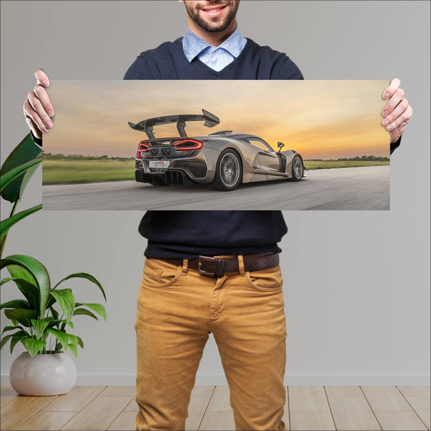 Cuadro grande 30x80cm 2025 Hennessey Venom F5 Revolution LF 004 Hennessey