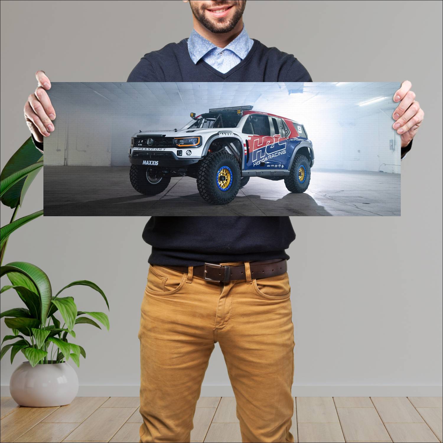 Cuadro grande 30x80cm 2025 Honda Baja Passport 001 Honda