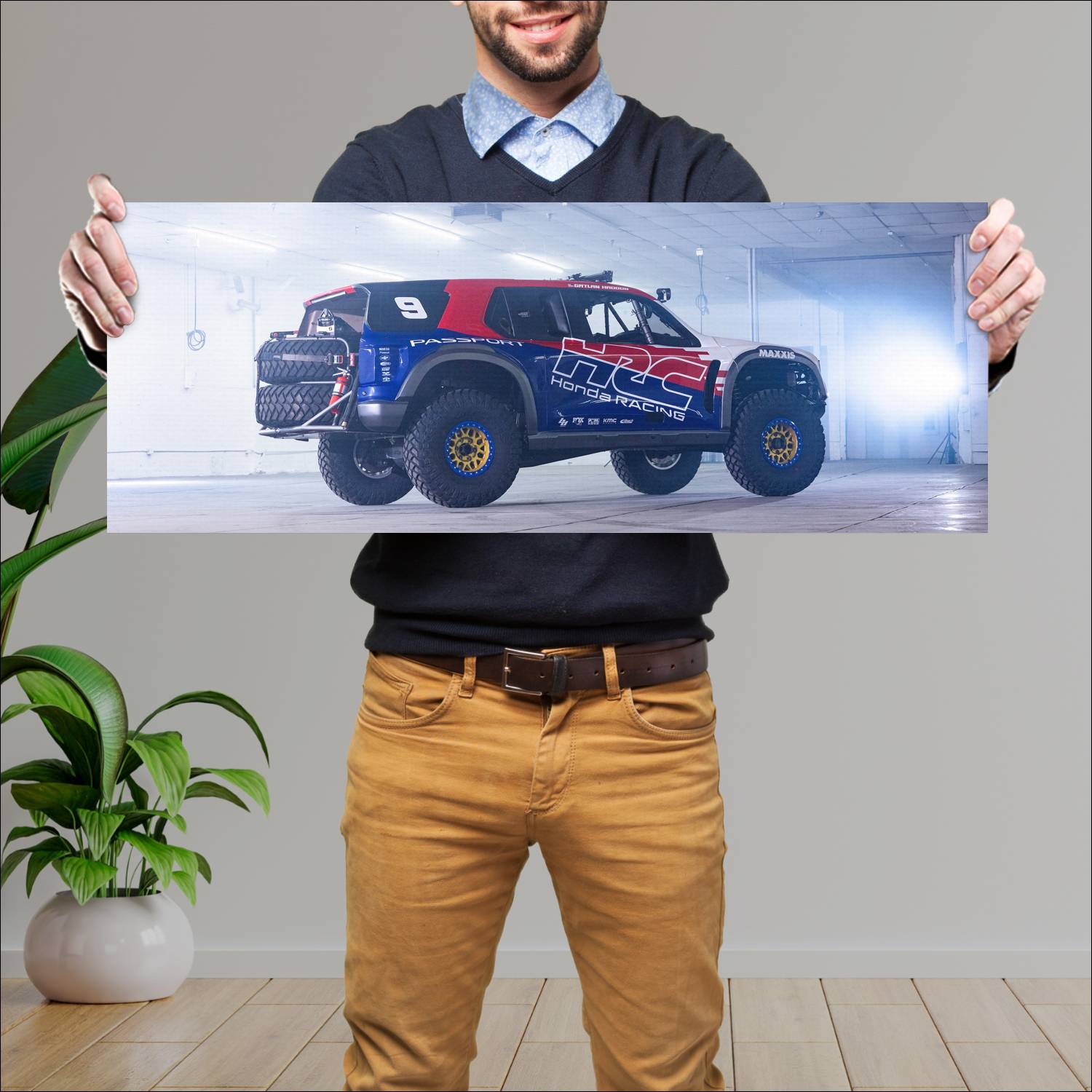 Cuadro grande 30x80cm 2025 Honda Baja Passport 002 Honda