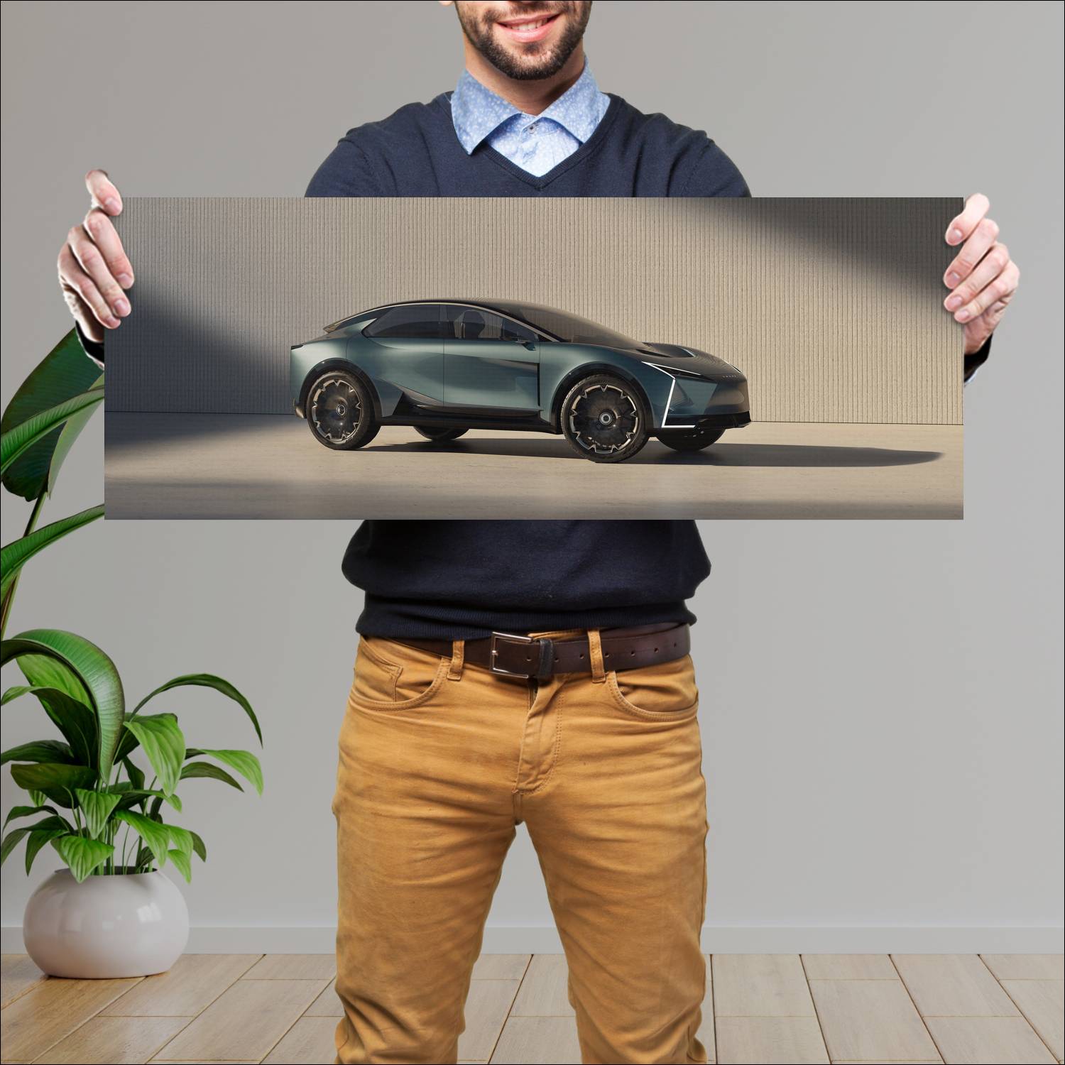 Cuadro grande 30x80cm 2025 Lexus LS Coupe Concept 001 Lexus