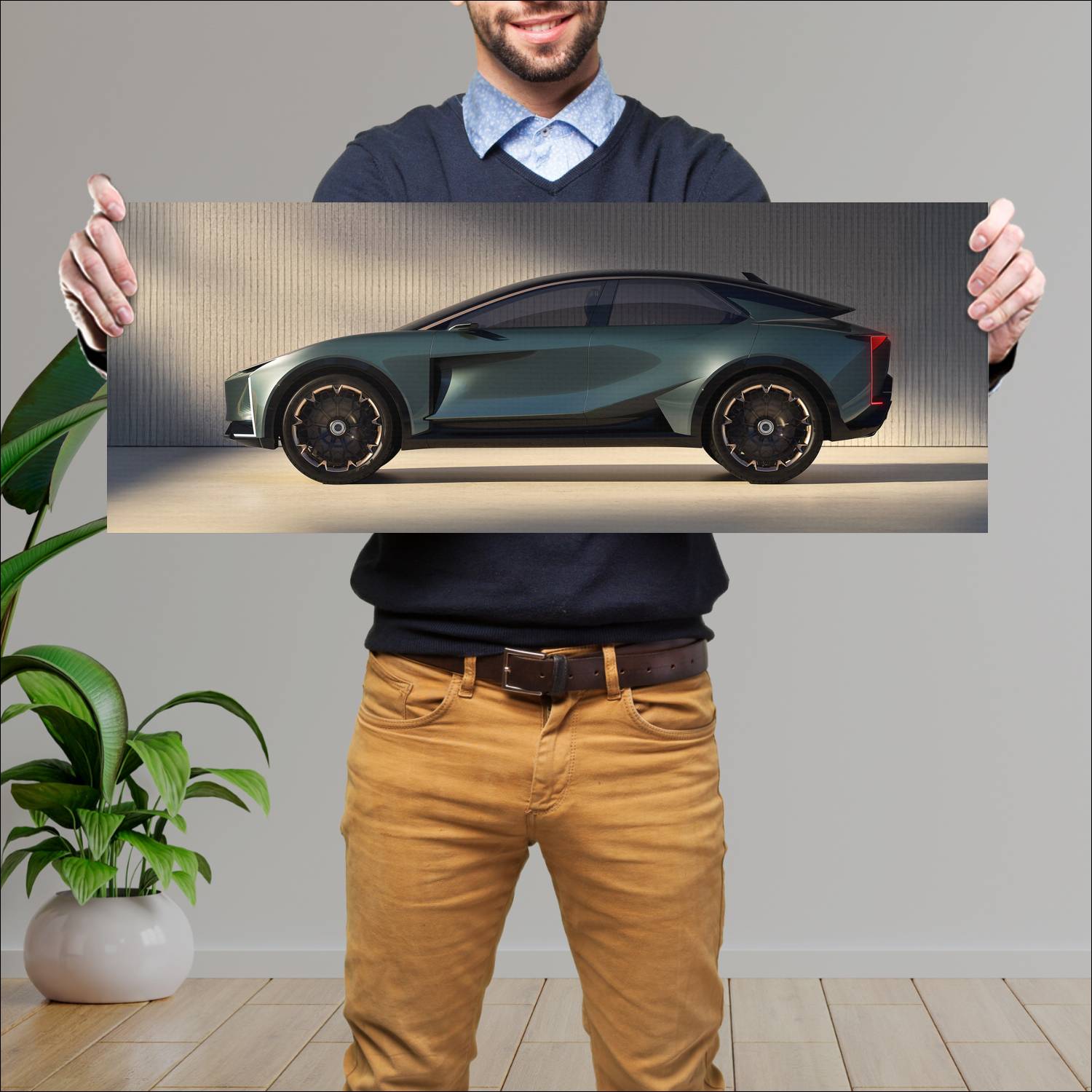 Cuadro grande 30x80cm 2025 Lexus LS Coupe Concept 004 Lexus