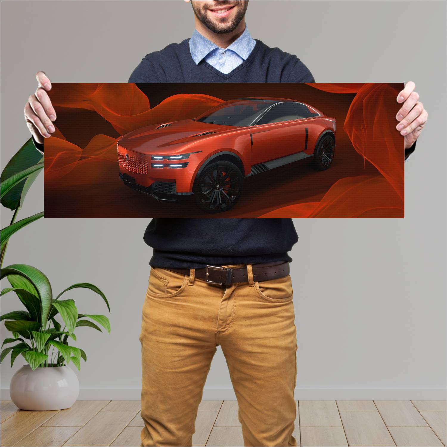 Cuadro grande 30x80cm 2025 Toyota Century Concept 001 Toyota