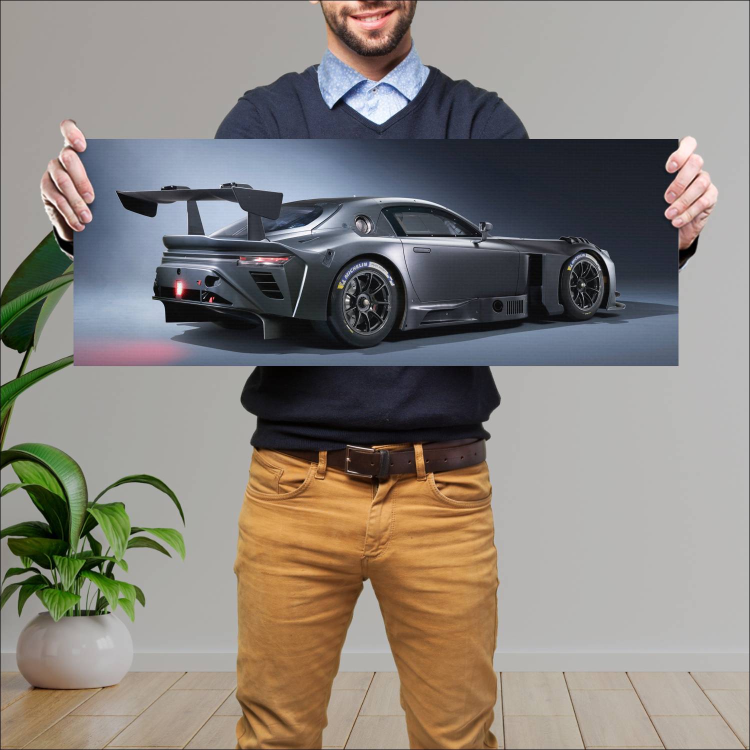 Cuadro grande 30x80cm 2025 Toyota GR GT3 Prototype 002 Toyota