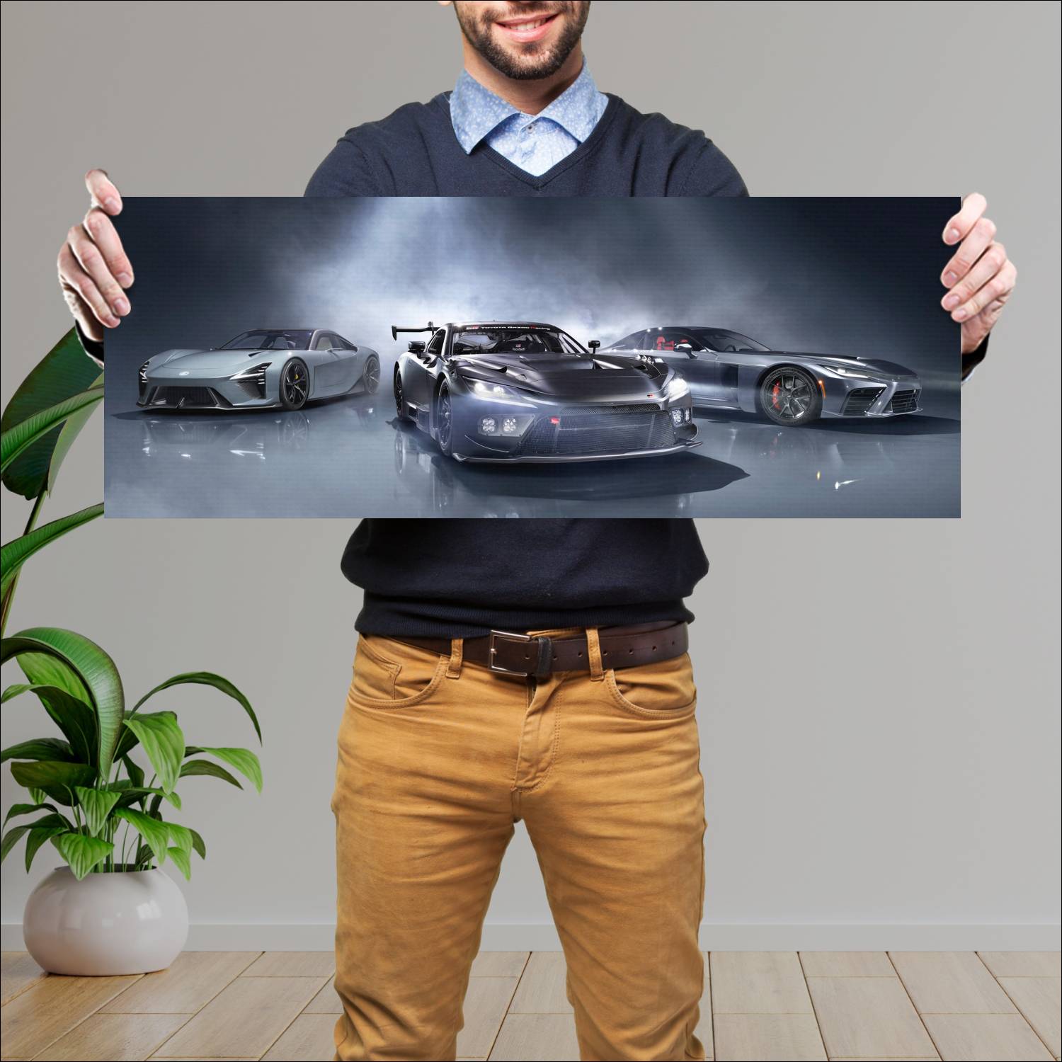 Cuadro grande 30x80cm 2025 Toyota GR GT3 Prototype 003 Toyota