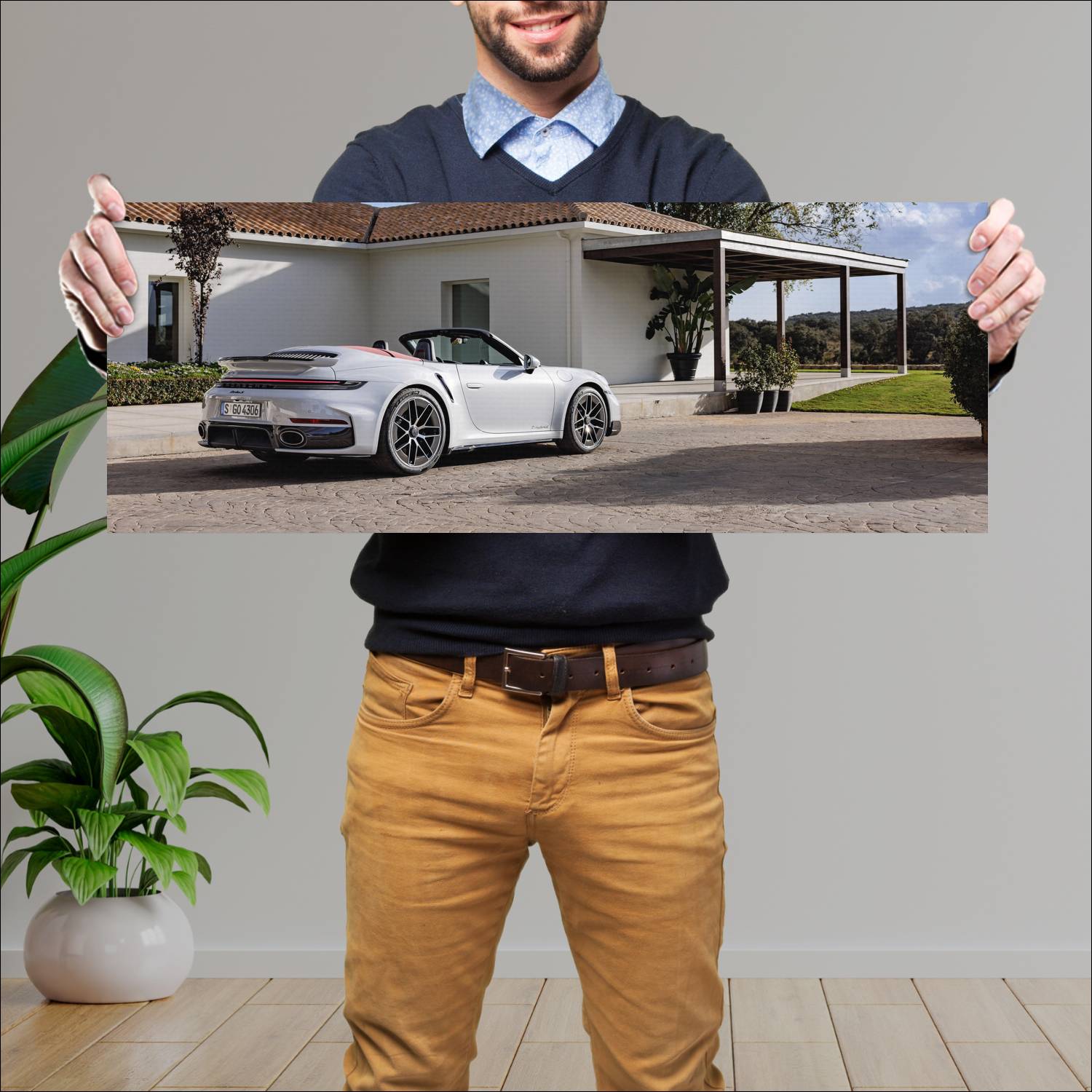 Cuadro grande 30x80cm 2026 Porsche 911 Turbo S 007 Porsche