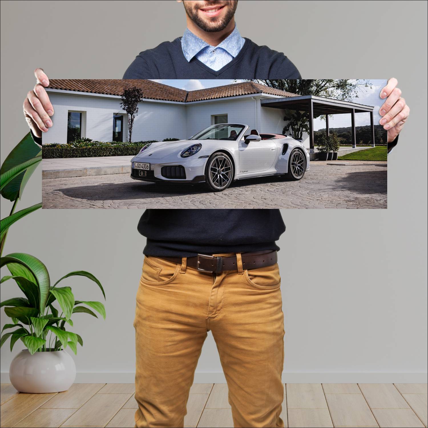 Cuadro grande 30x80cm 2026 Porsche 911 Turbo S 008 Porsche