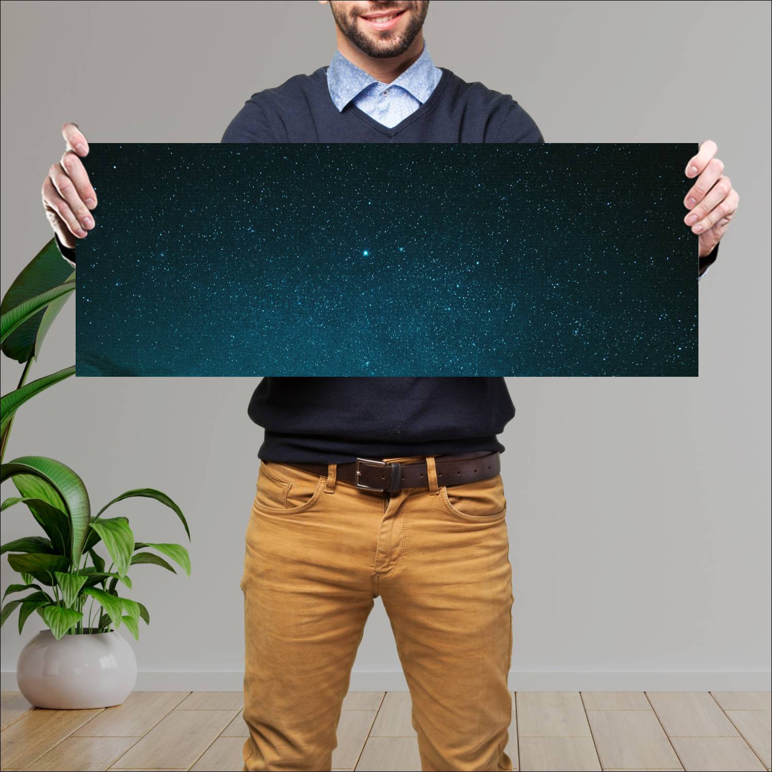 Cuadro grande 30x80cm Cielo estrellado nocturno Espacio