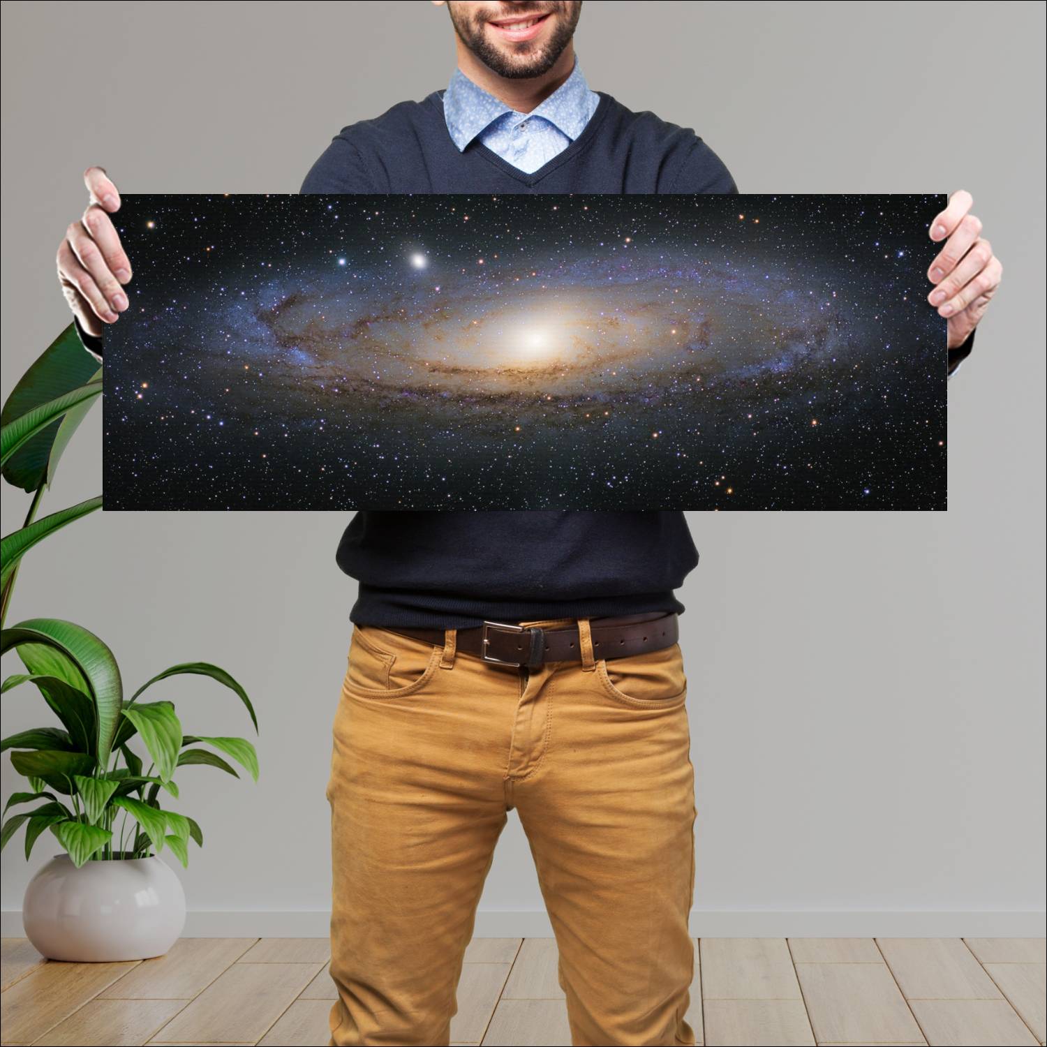 Cuadro grande 30x80cm Galaxia horizontal 2 Espacio