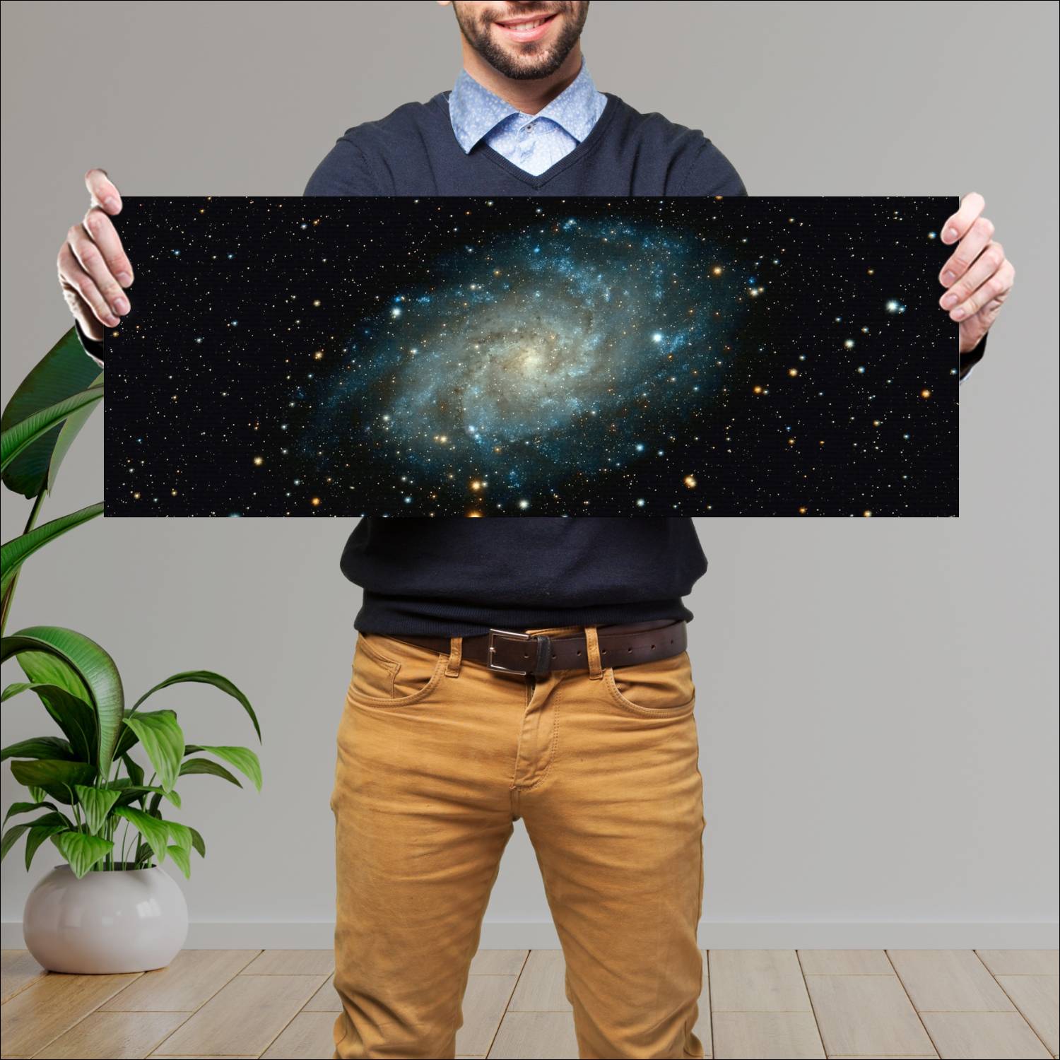 Cuadro grande 30x80cm Galaxia horizontal 3 Espacio