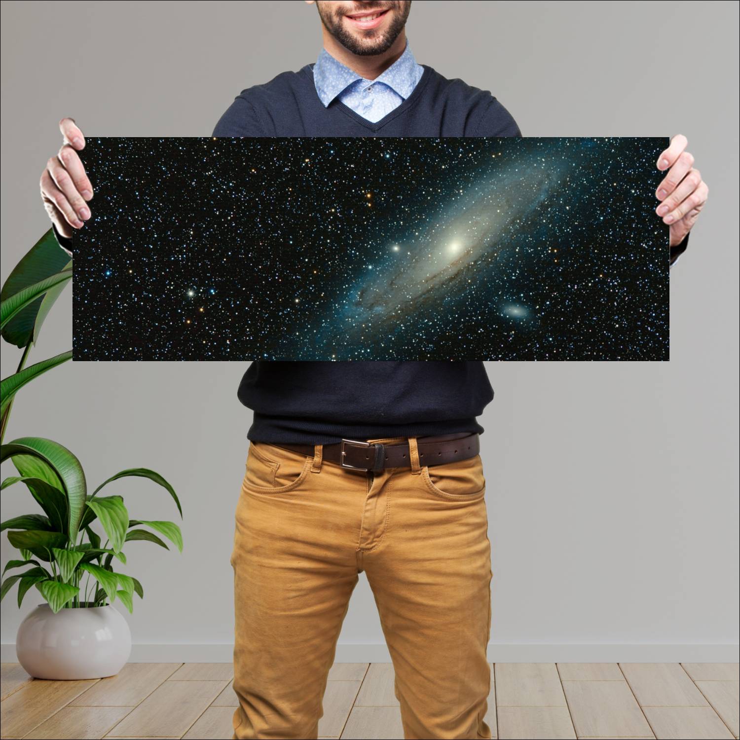 Cuadro grande 30x80cm Galaxia horizontal 4 Espacio