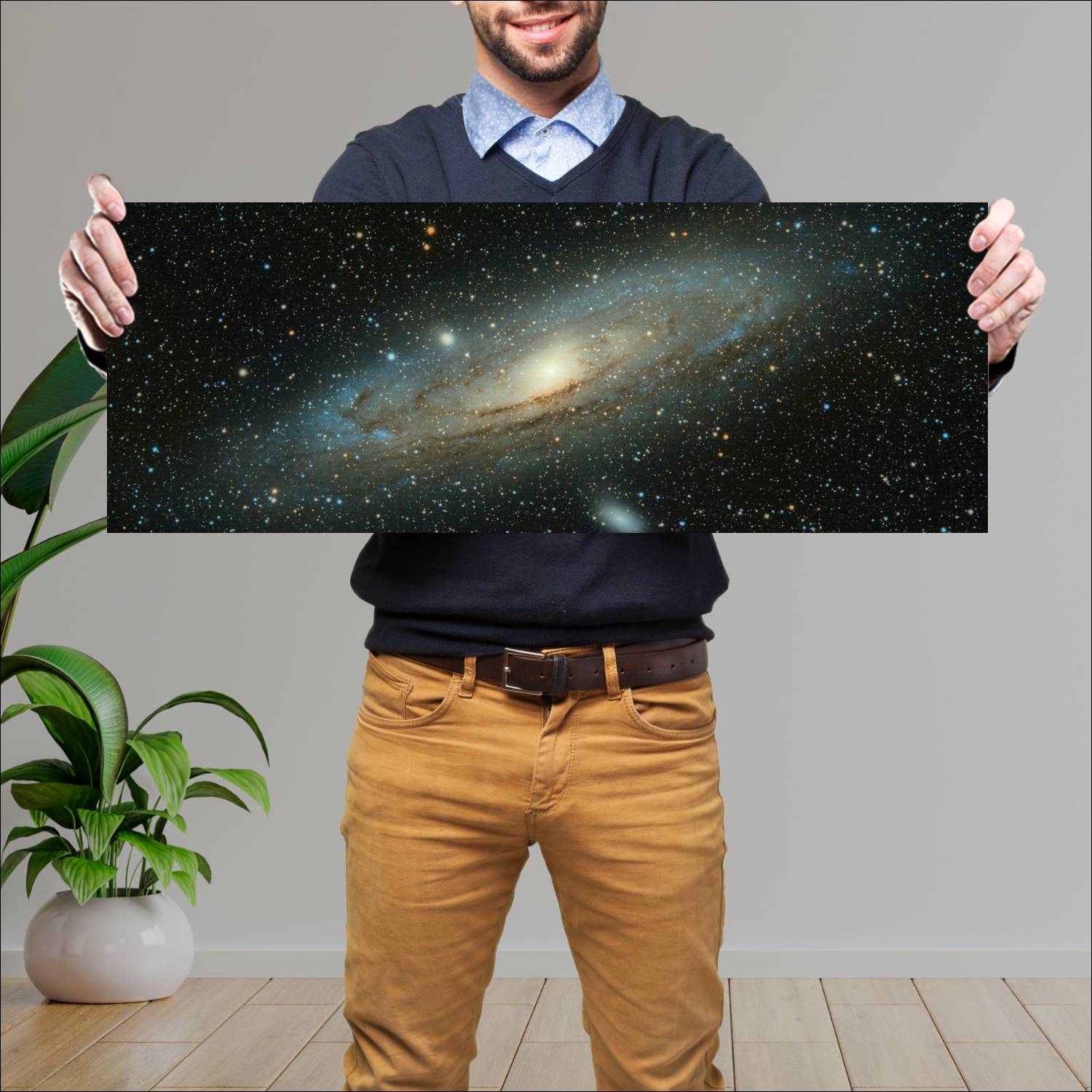 Cuadro grande 30x80cm Galaxia horizontal 5 Espacio