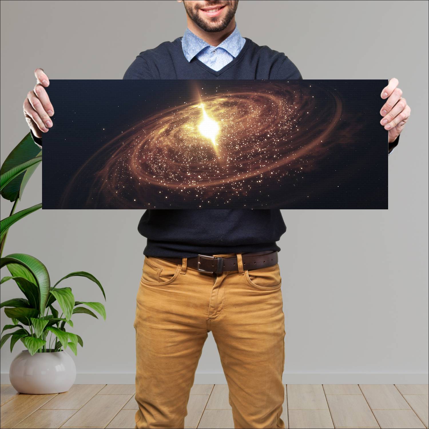 Cuadro grande 30x80cm Galaxia horizontal 6 Espacio