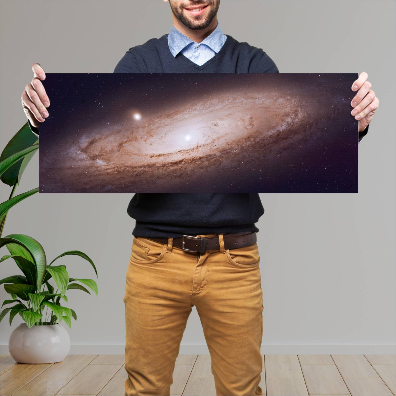 Cuadro grande 30x80cm Galaxia horizontal 7 Espacio