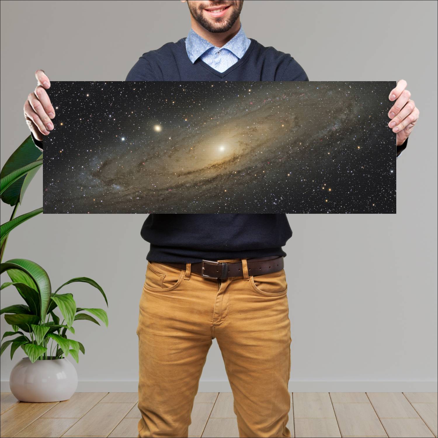Cuadro grande 30x80cm Galaxia horizontal 8 Espacio