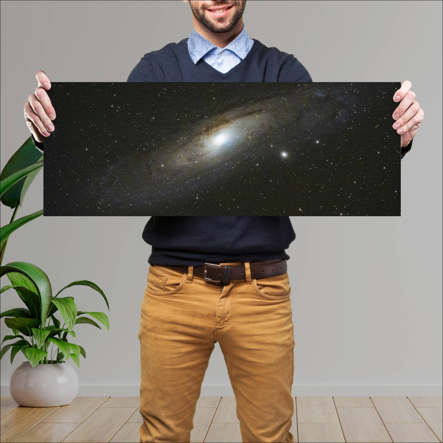 Cuadro grande 30x80cm Galaxia horizontal Espacio