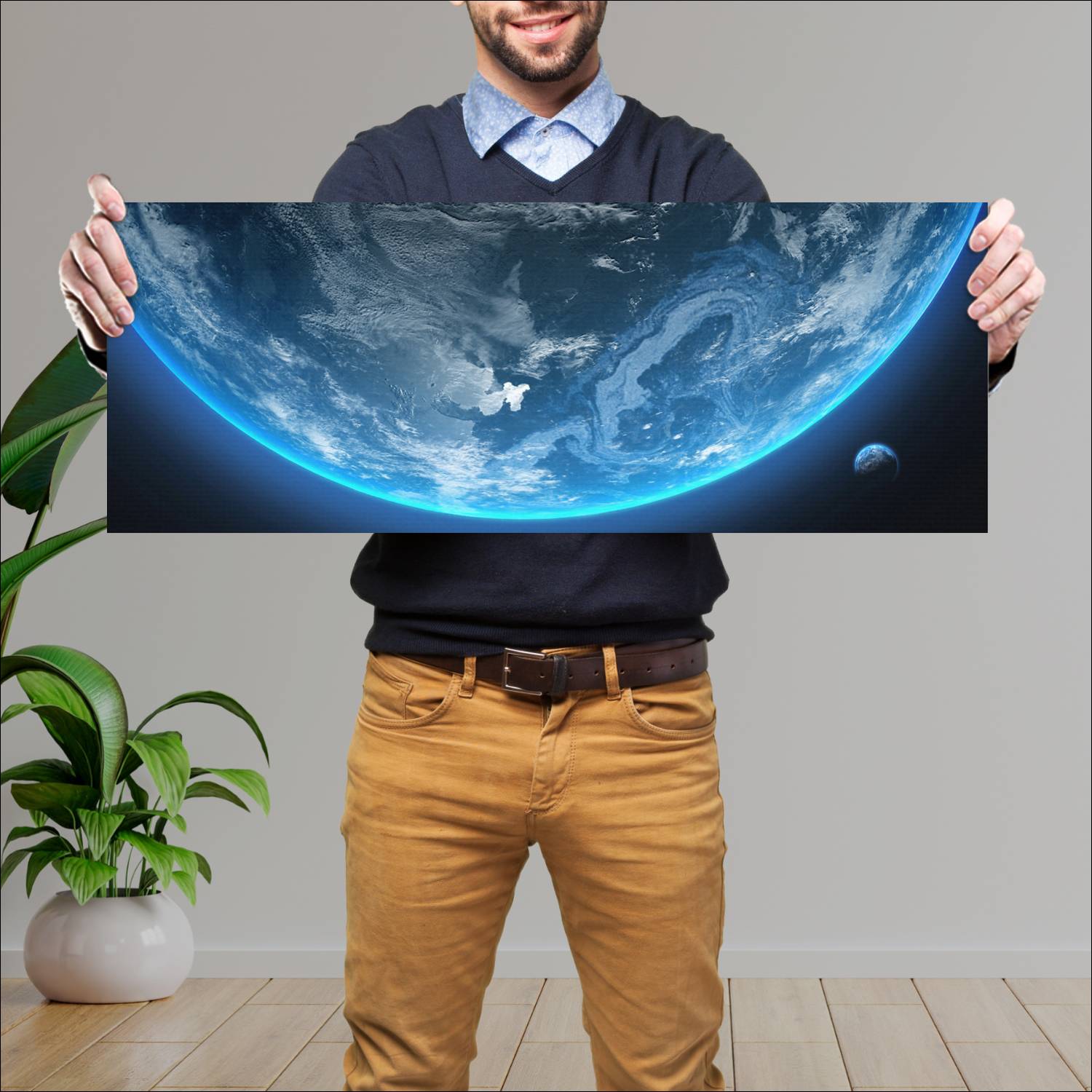 Cuadro grande 30x80cm Tierra desde el espacio 4 Espacio