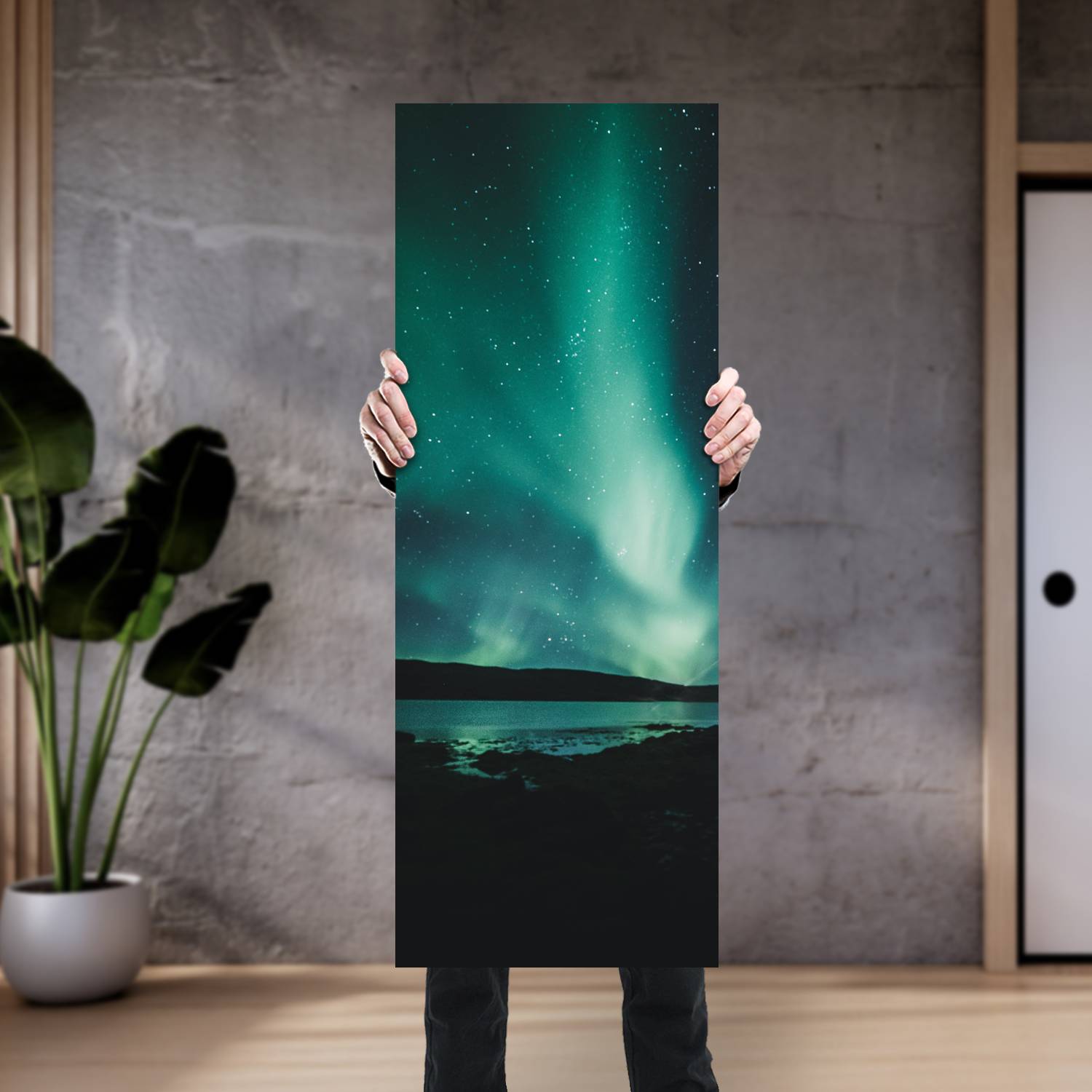 Cuadro grande 30x80cm Aurora voreal Espacio