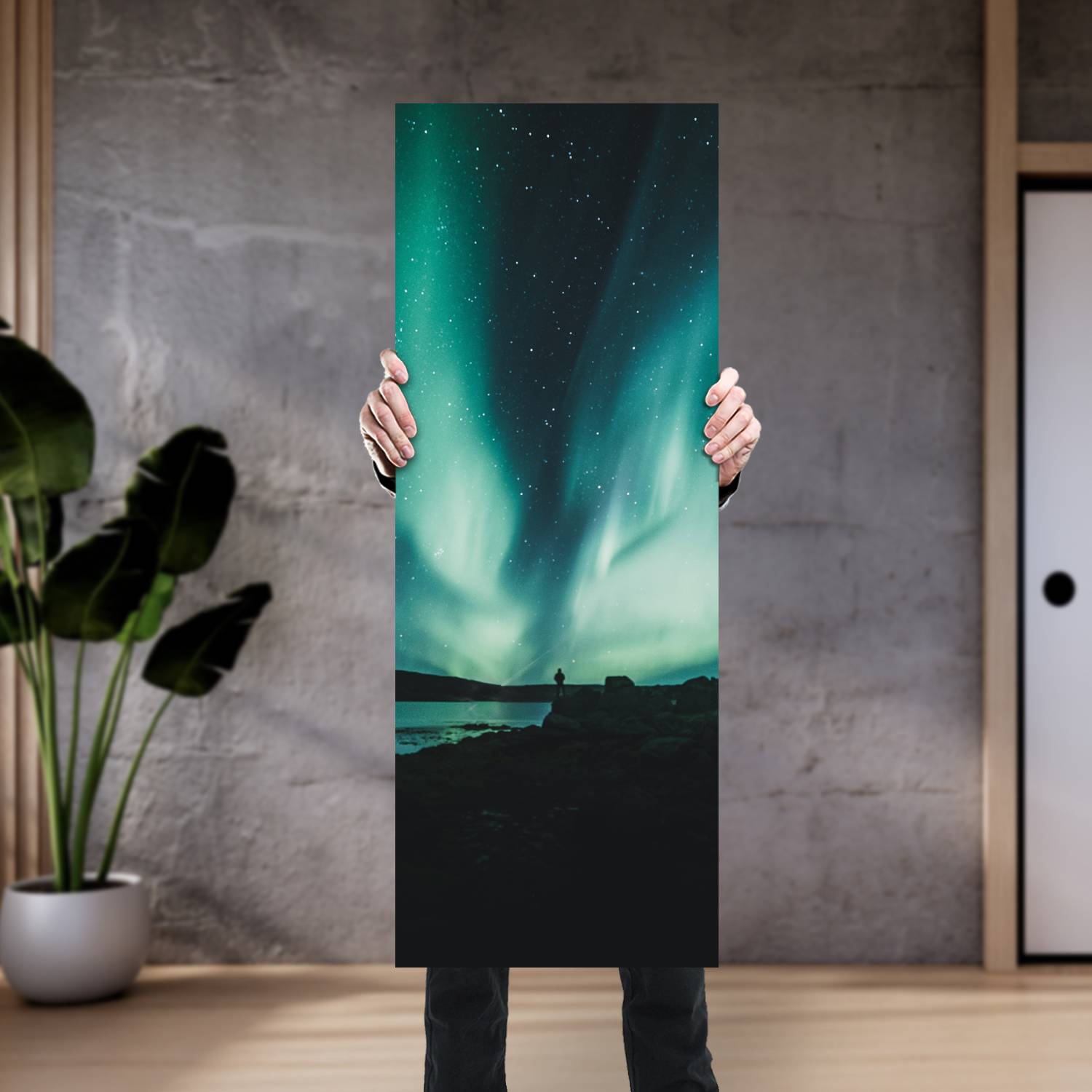 Cuadro grande 30x80cm Aurora voreales Espacio