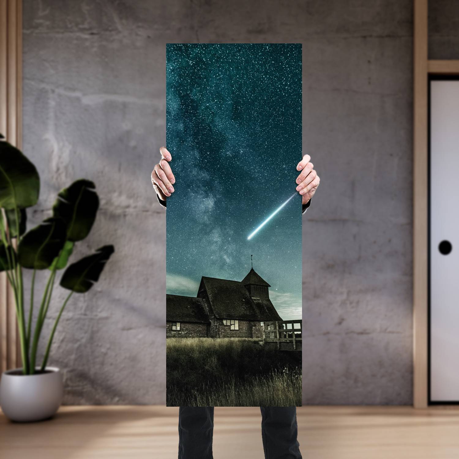 Cuadro grande 30x80cm Campo estrella fugaz Espacio