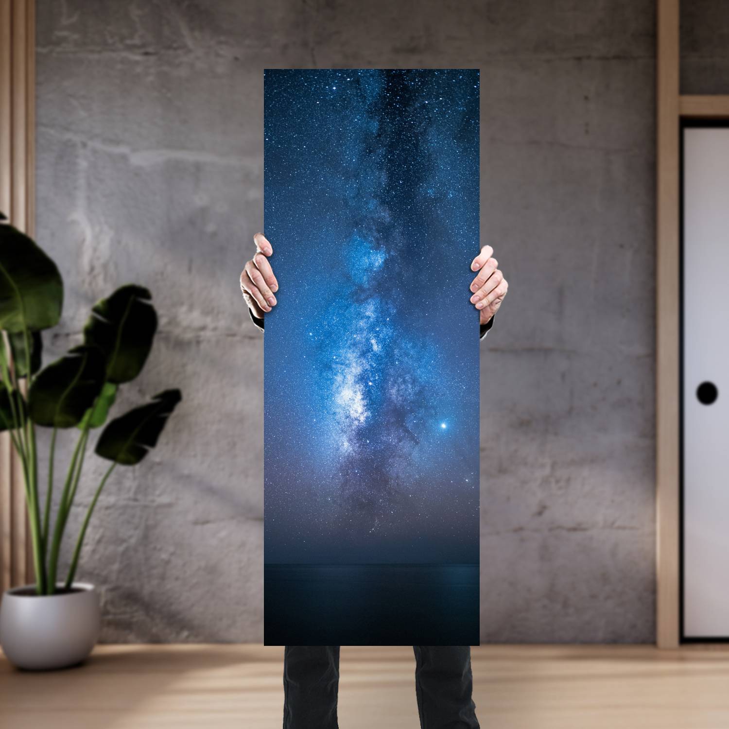 Cuadro grande 30x80cm Estrellas sobre el agua vertical Espacio