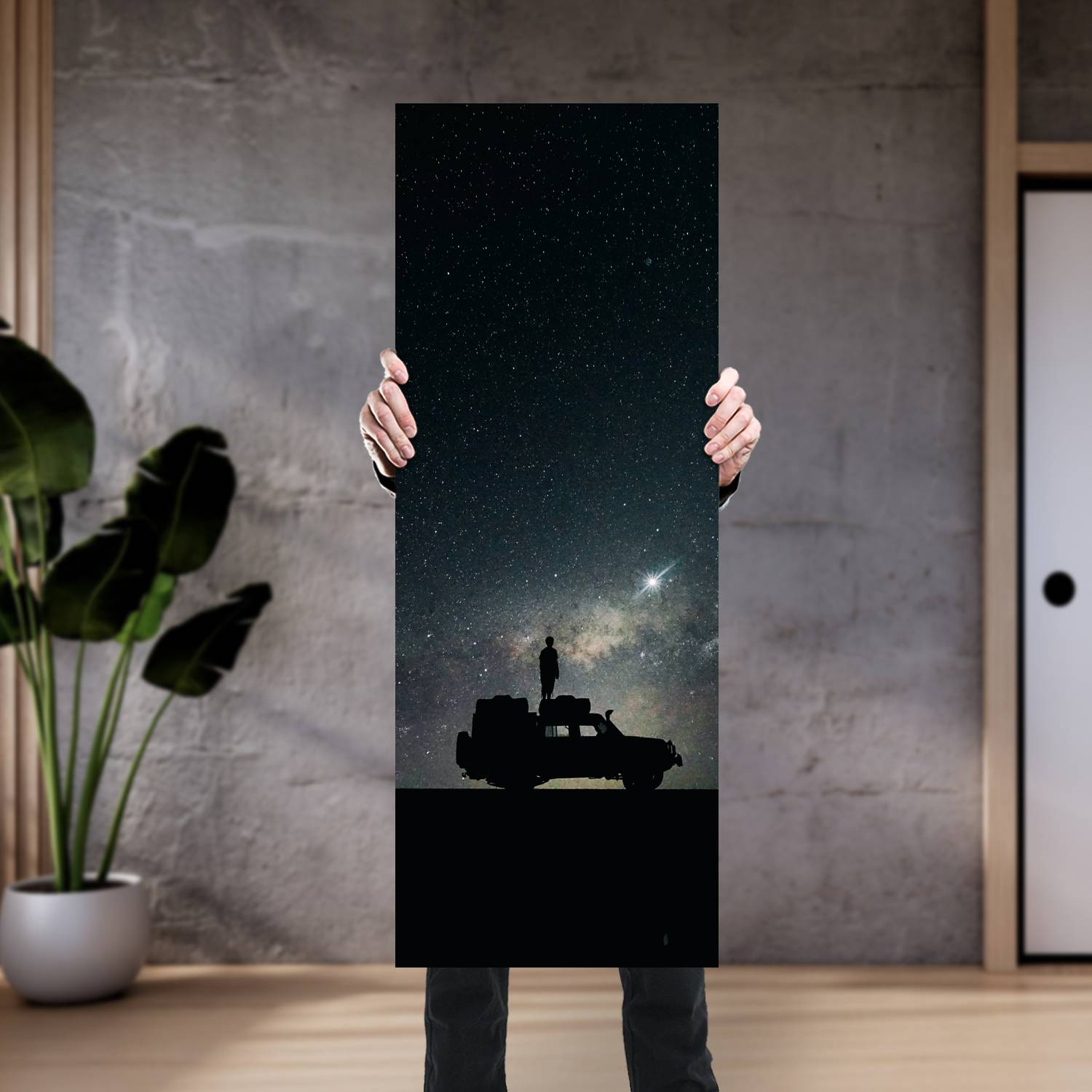 Cuadro grande 30x80cm Hombre bajo las estrellas Espacio