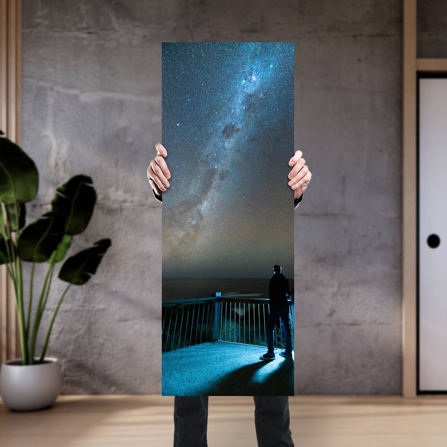 Cuadro grande 30x80cm Hombre estrellas punto panoramico Espacio