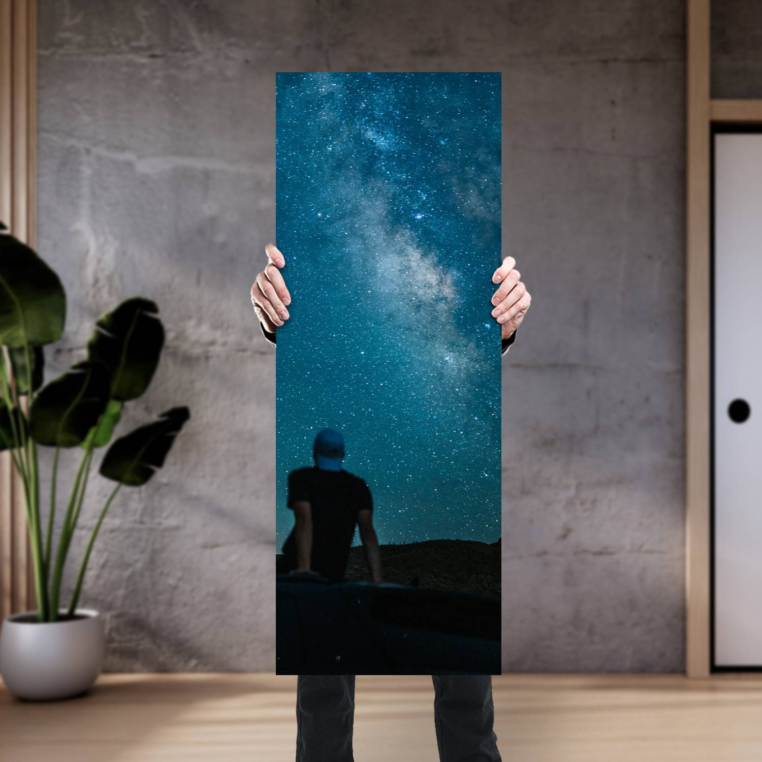 Cuadro grande 30x80cm joven bajo las estrellas Espacio