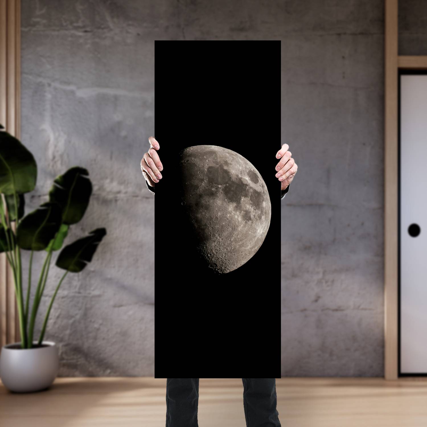 Cuadro grande 30x80cm Luna 3cuartos Vertical Espacio