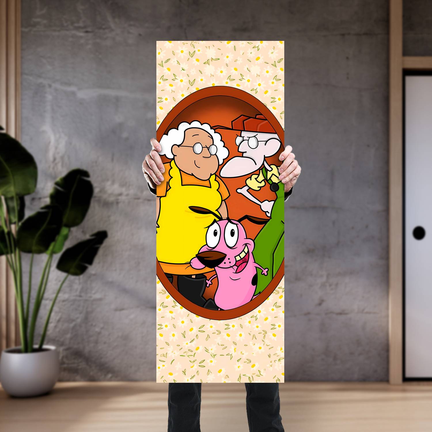 Cuadro grande 30x80cm Coraje El Perro Cobarde AF 180 Cartoon