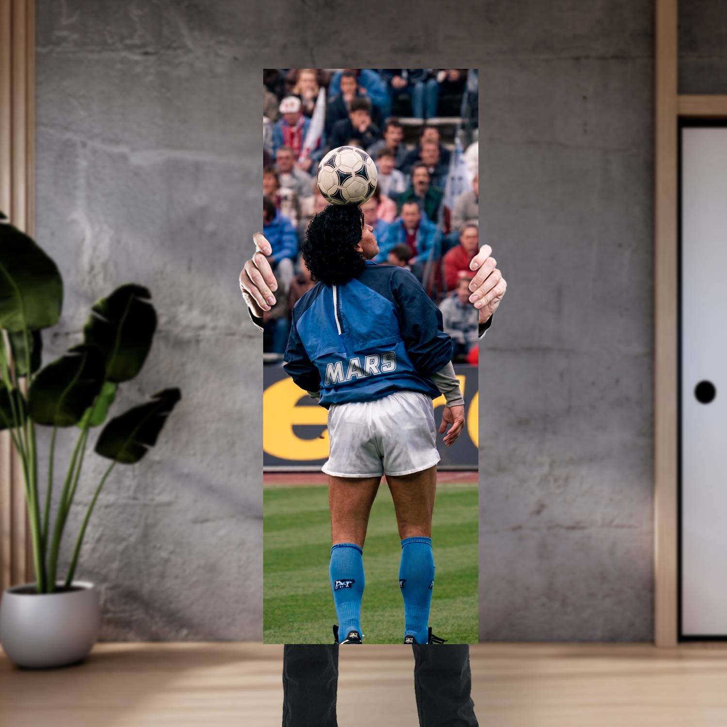 Cuadro grande 30x80cm Diego Calentamiento Napoles Deporte