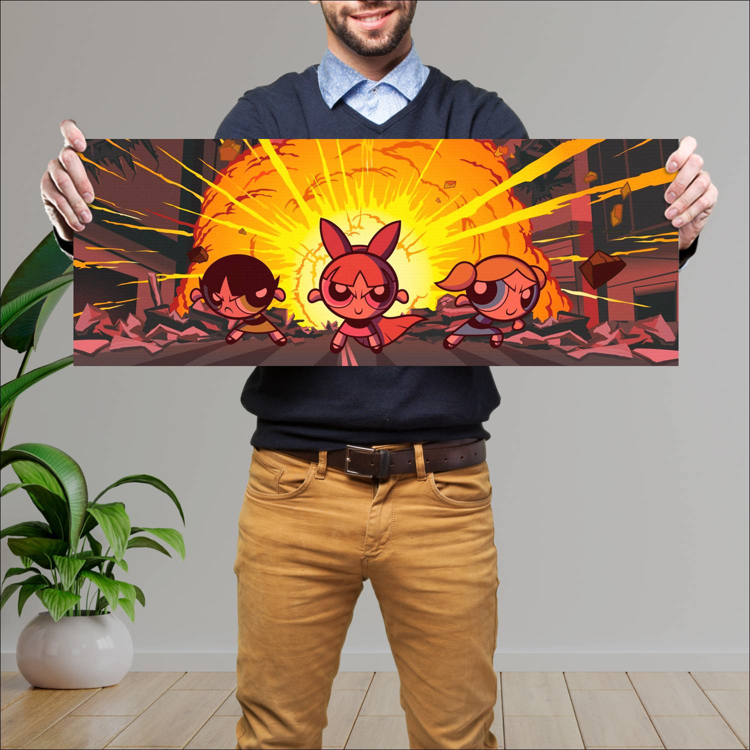 Cuadro grande 30x80cm Las Chicas Superpoderosas AFH 120 Cartoon