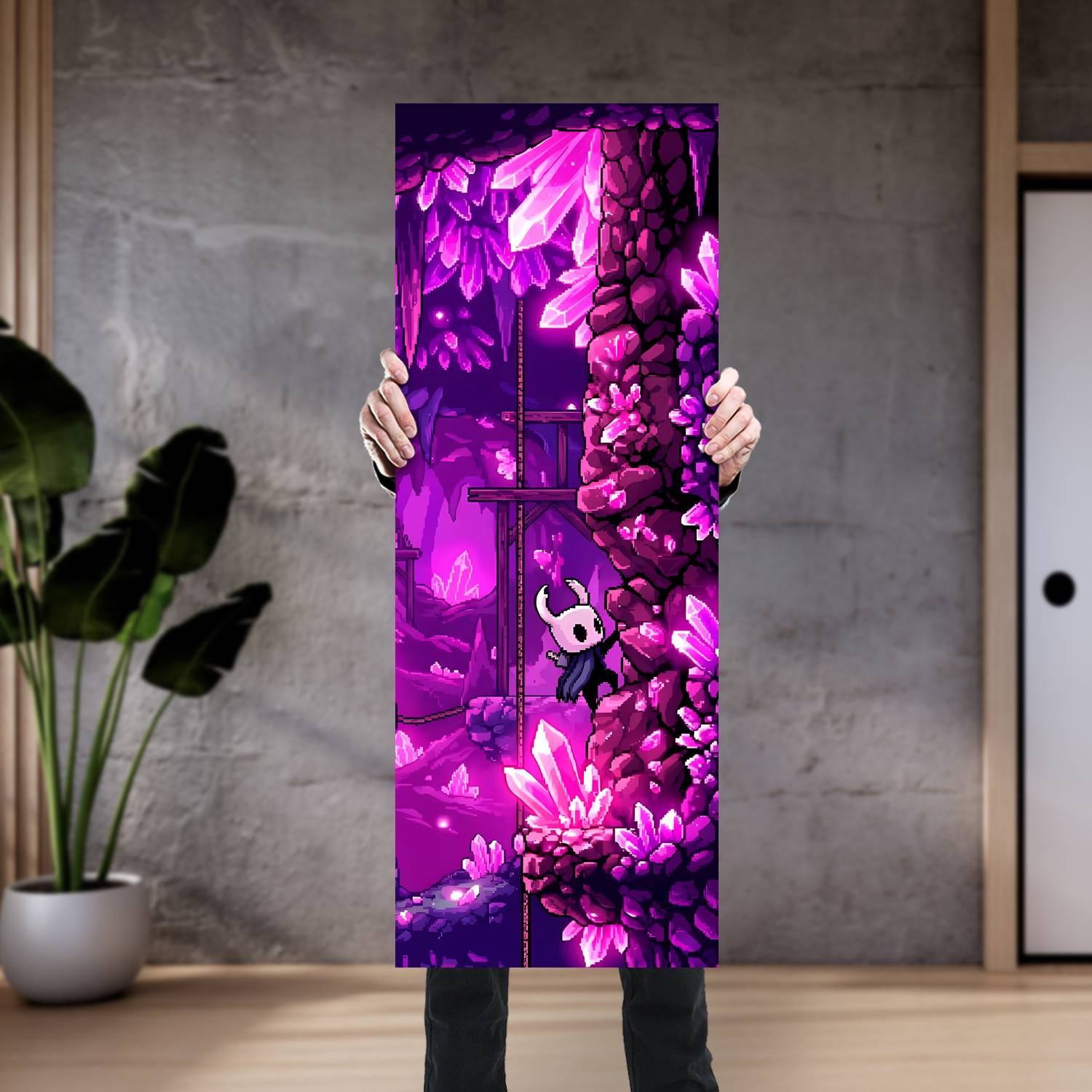 Cuadro grande 30x80cm Hollow Knight Escalando Gamer