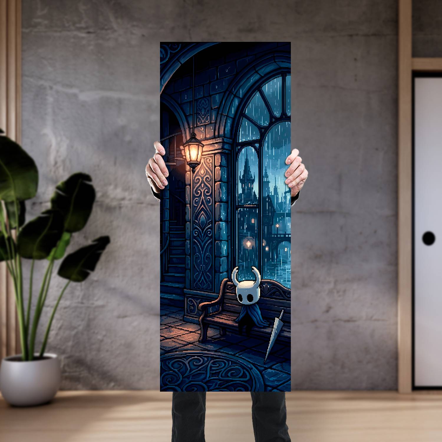 Cuadro grande 30x80cm Hollow Knight Descanso Gamer