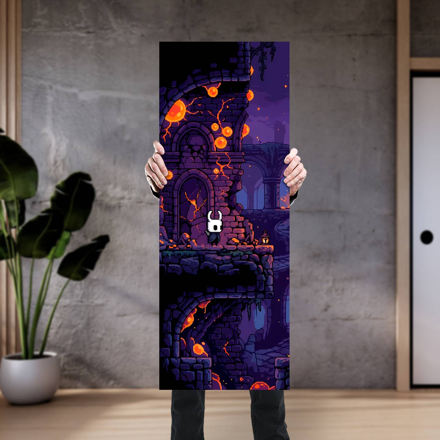Cuadro grande 30x80cm Hollow Knight Ciudad Gamer